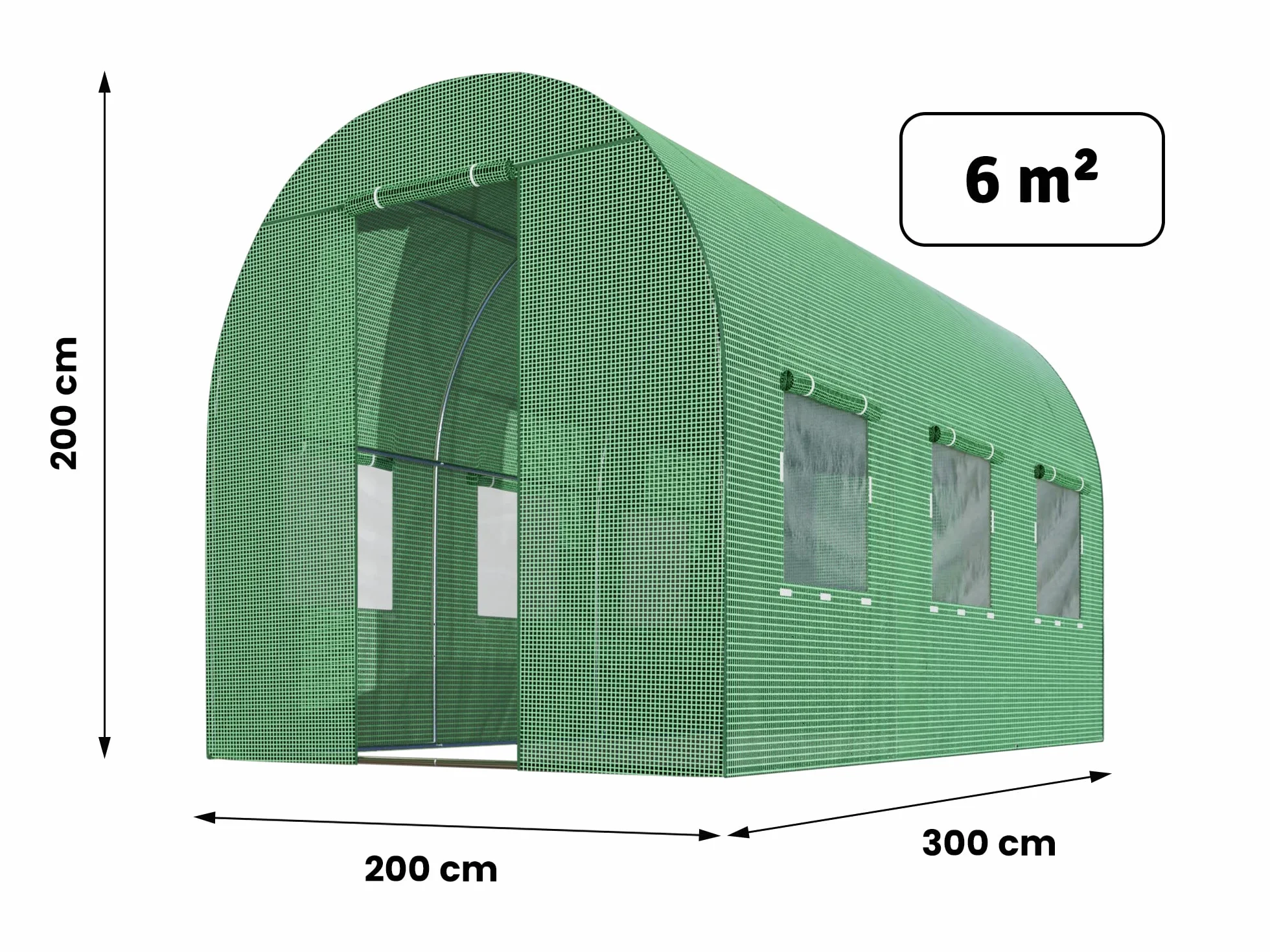 Szklarnia 300 cm x 200 cm x 200 cm (4910-A)