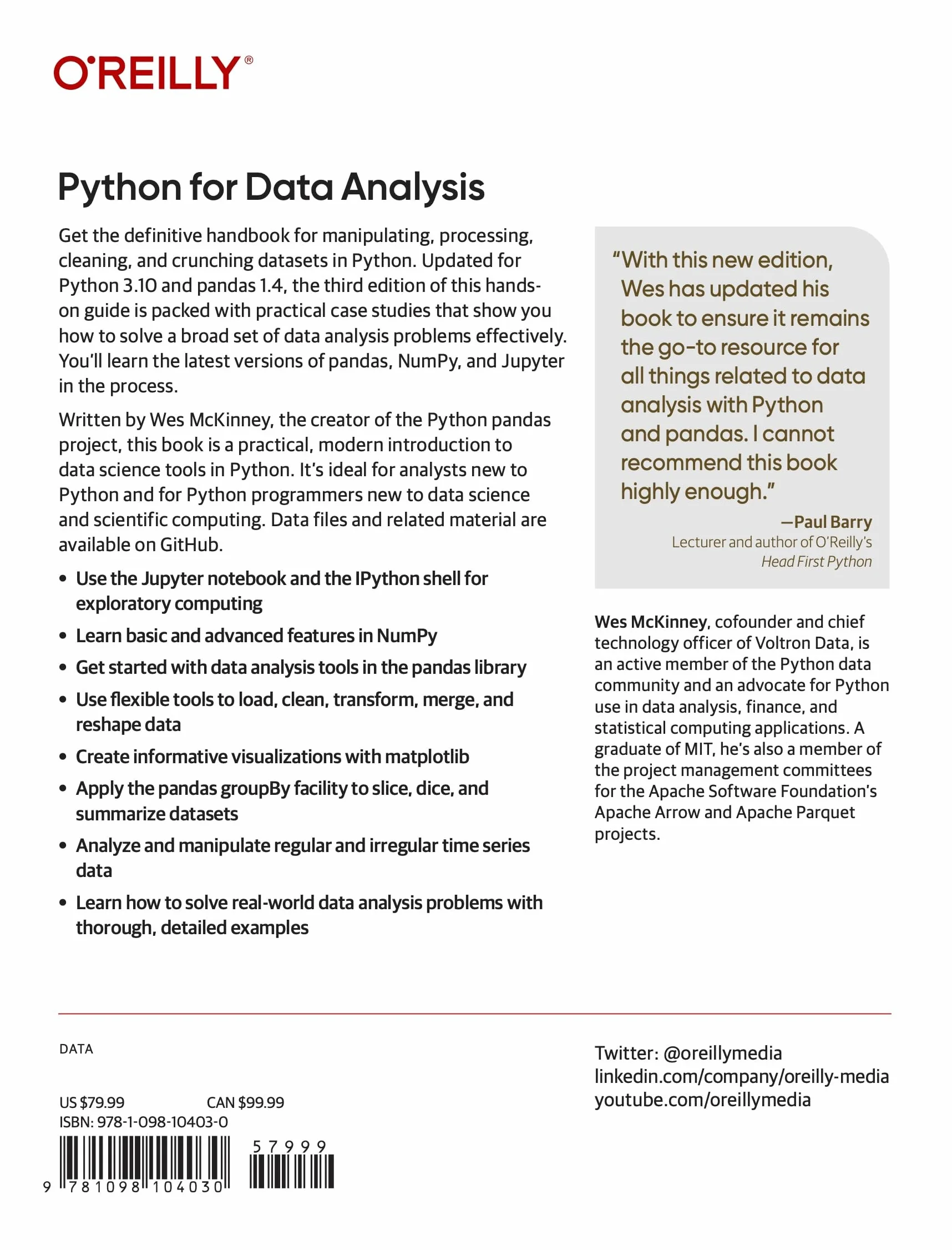 Python for Data Analysis: Data Wrangling with Pandas, Numpy, and Jupyter