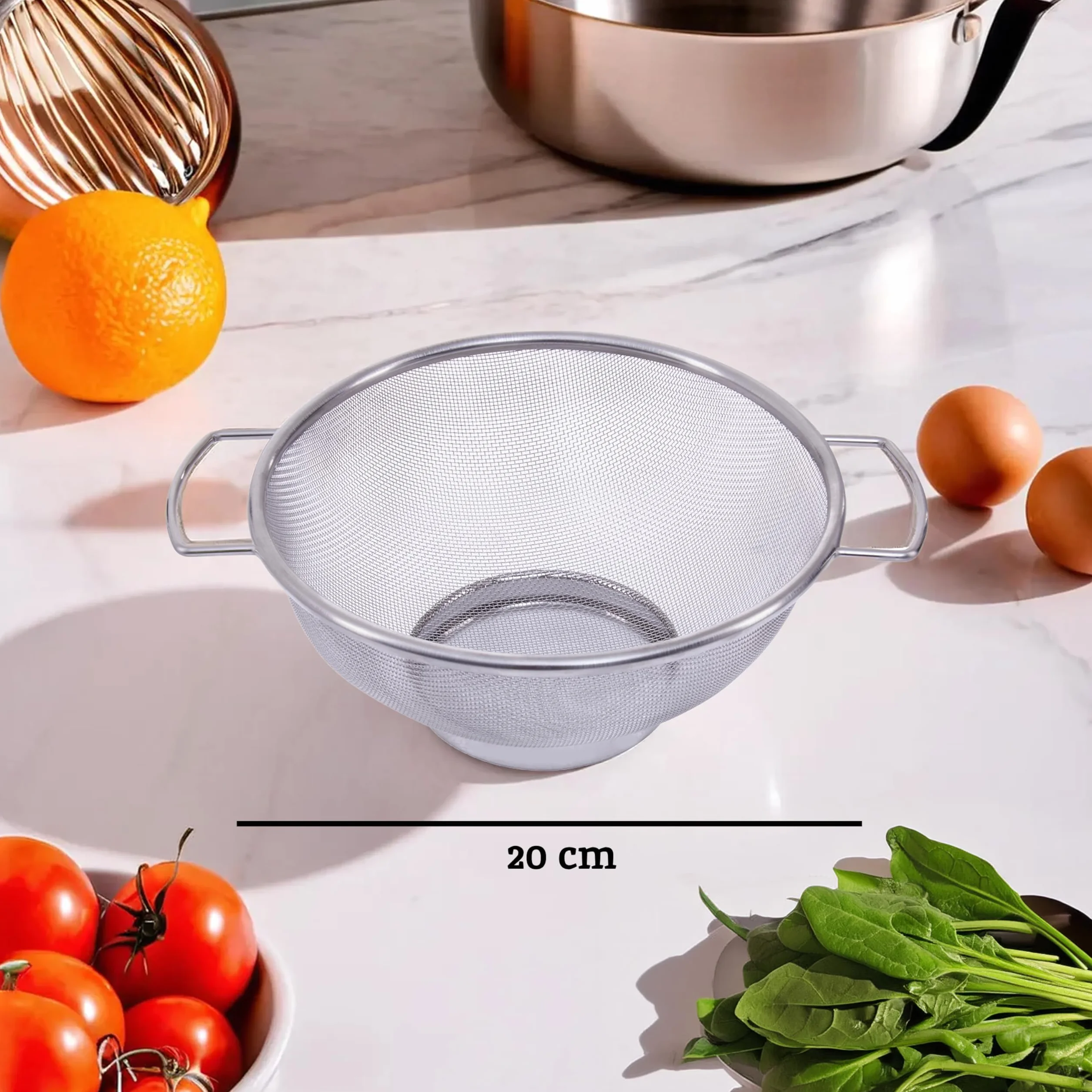 Premier Housewares sitko z uchwytami stal nierdzewna srebrna 30 x 25 x 10 cm