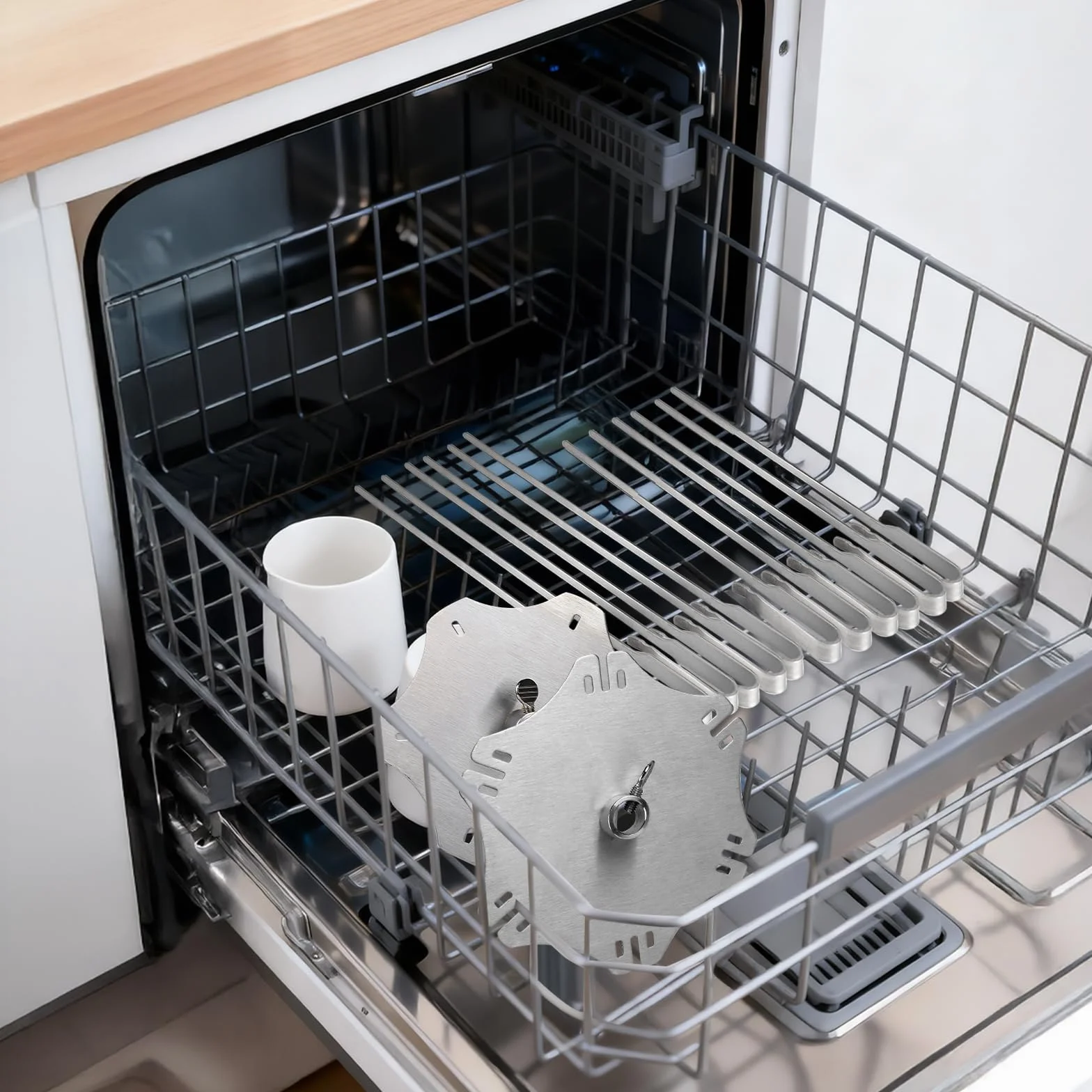 DBREAKS Rotisserie rożen ze stali nierdzewnej, zestaw do rożna obrotowego do Ø 14 mm, w zestawie 6 długich (41 cm) i 6 krótkich szpikulców (30 cm), uniwersalny rożen do grilla Rondell, zestaw do