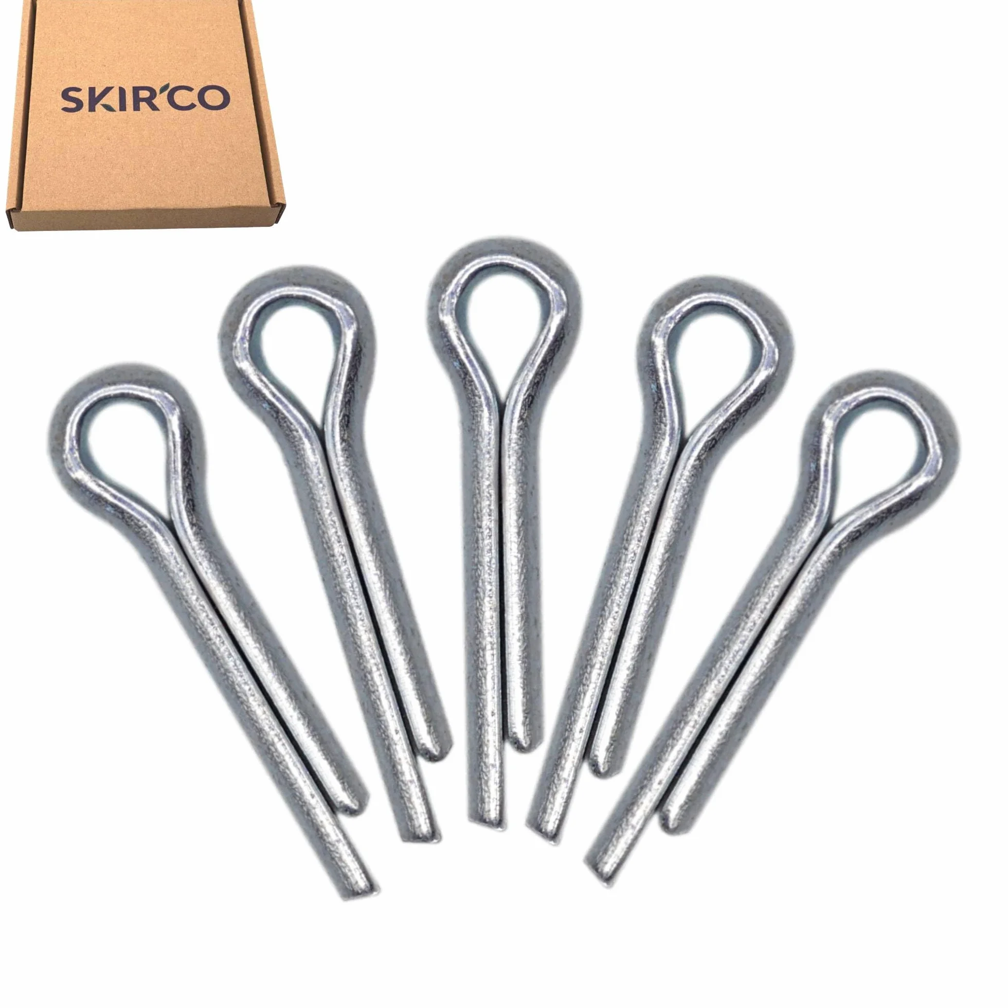 SKIR'CO (500 szt.) Zawleczki ze stali ocynkowanej 2 x 10 mm, Zawleczki, DIN 94, Zawleczki metalowe