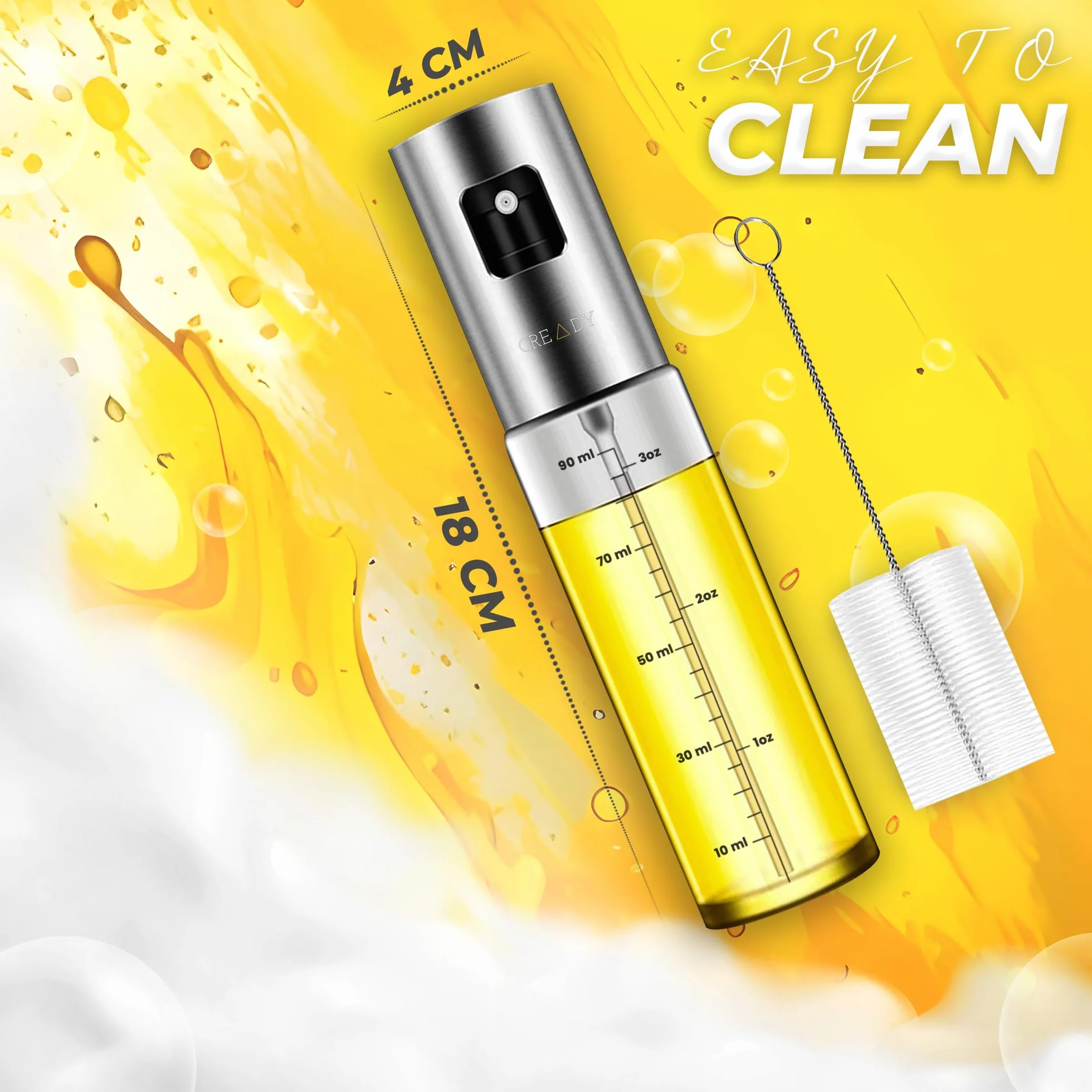 CREADY Spray do gotowania ze stali nierdzewnej 100 ml 2 szt. Dozownik oleju w sprayu do frytkownicy