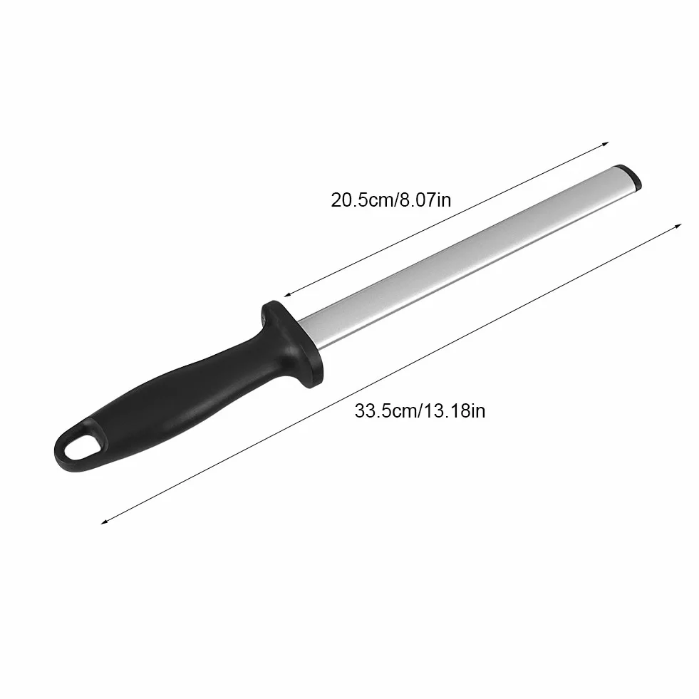 Zerodis Diamentowa stal do ostrzenia 20 cm owalna ostrzałka do noży stalowy pręt kuchenny