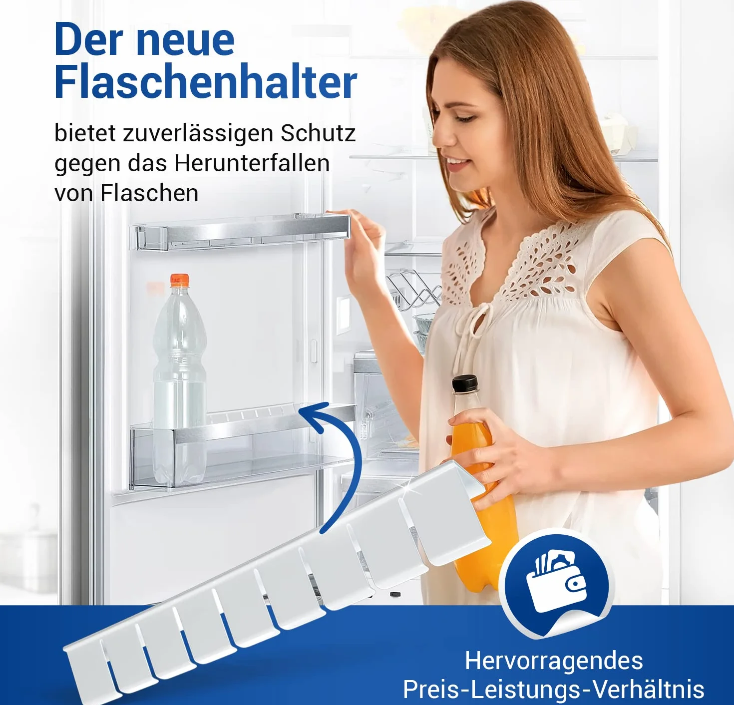VIOKS Uchwyt na butelki, zamiennik do Bosch 00791396 do schowka na lodówkę, grzebień do butelek, części zamienne, uchwyt na napoje, drzwi lodówki, części zamienne
