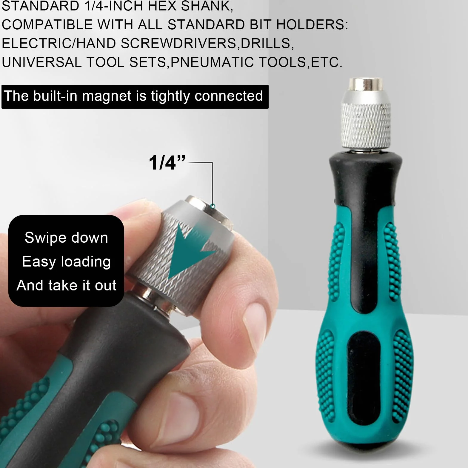 Zestaw 12 wkrętaków Torx długie, 200 mm Torx zestaw bitów długich z otworem, z uchwytem, magnetyczne bity do wkrętaków T6-T40, 1/4" sześciokątny trzpień do wkrętarki akumulatorowej