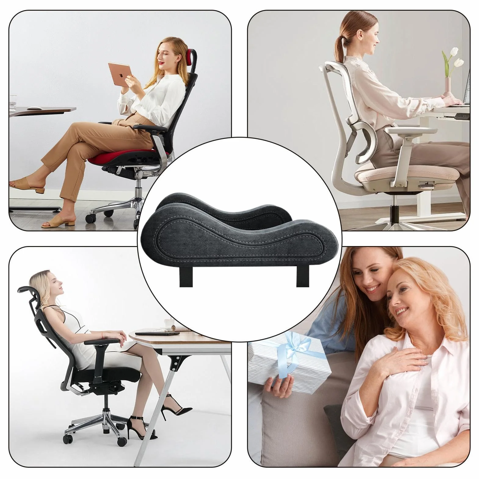 Chair Arm Pads | Chair Arm Rest Pads | Armrest Support Pads | Chair Arm Comfort | Ergonomic Chair Pads | Comfortable Armrest Pads for Most Office Chairs