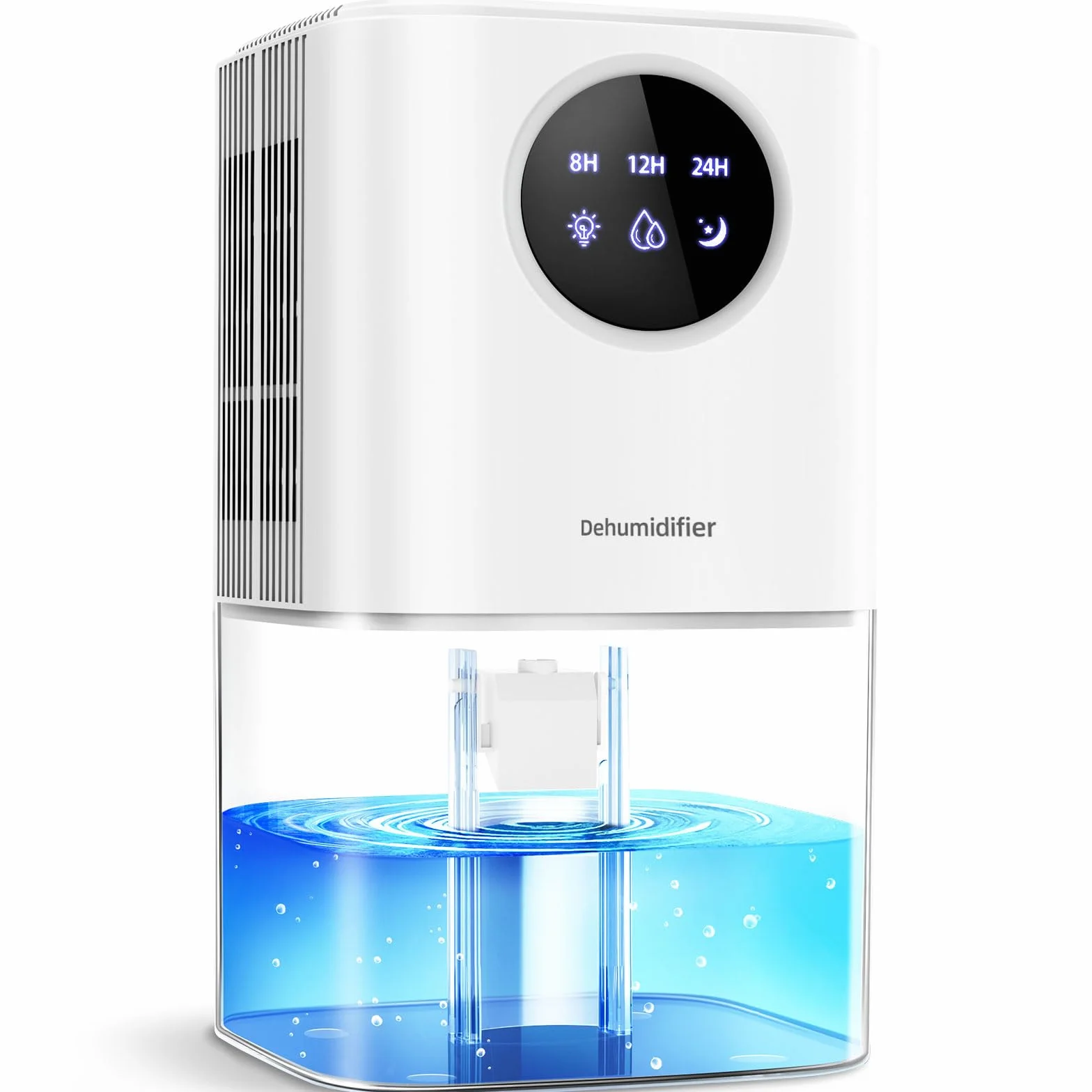 Osuszacz powietrza do domu przeciw pleśni, PKBOSS 1700 ml przenośny elektryczny mini cichy osuszacz powietrza z 7 kolorowymi światłami LED/timer/automatyczne wyłączanie łazienki/pomieszczenie