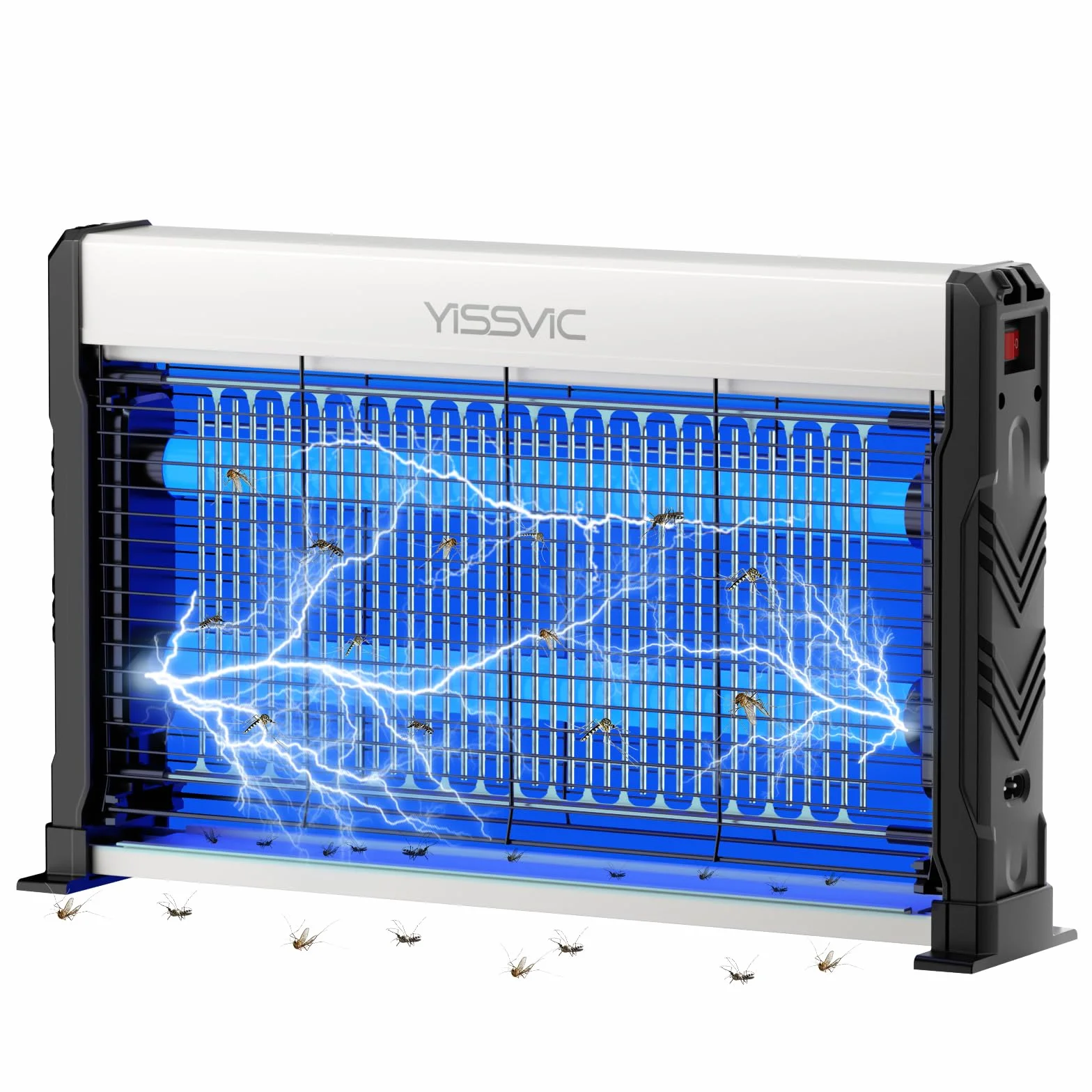 YISSVIC Elektryczna lampa owadobójcza LED, 2 m, kabel z łańcuchem do zawieszania i nóżkami, przeciw molom, komarom, muchom, do wnętrz, 39,5 x 24,6 x 6 cm