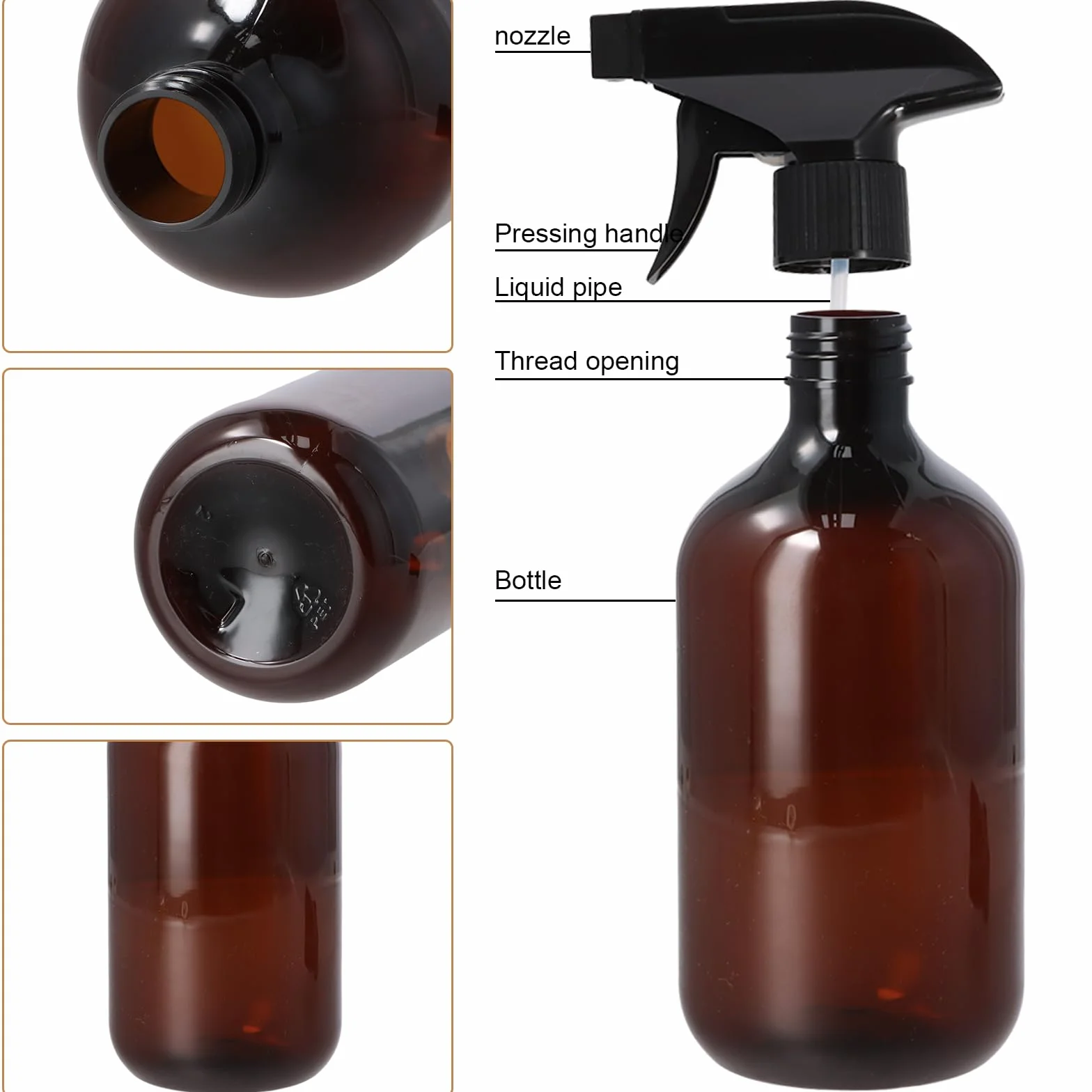Butelki z rozpylaczem, plastikowe, 500 ml, do czyszczenia, fryzjerstwa i ogrodnictwa, trwałe i łatwe w użyciu, niezbędne do domu i kuchni, 2 szt., białe