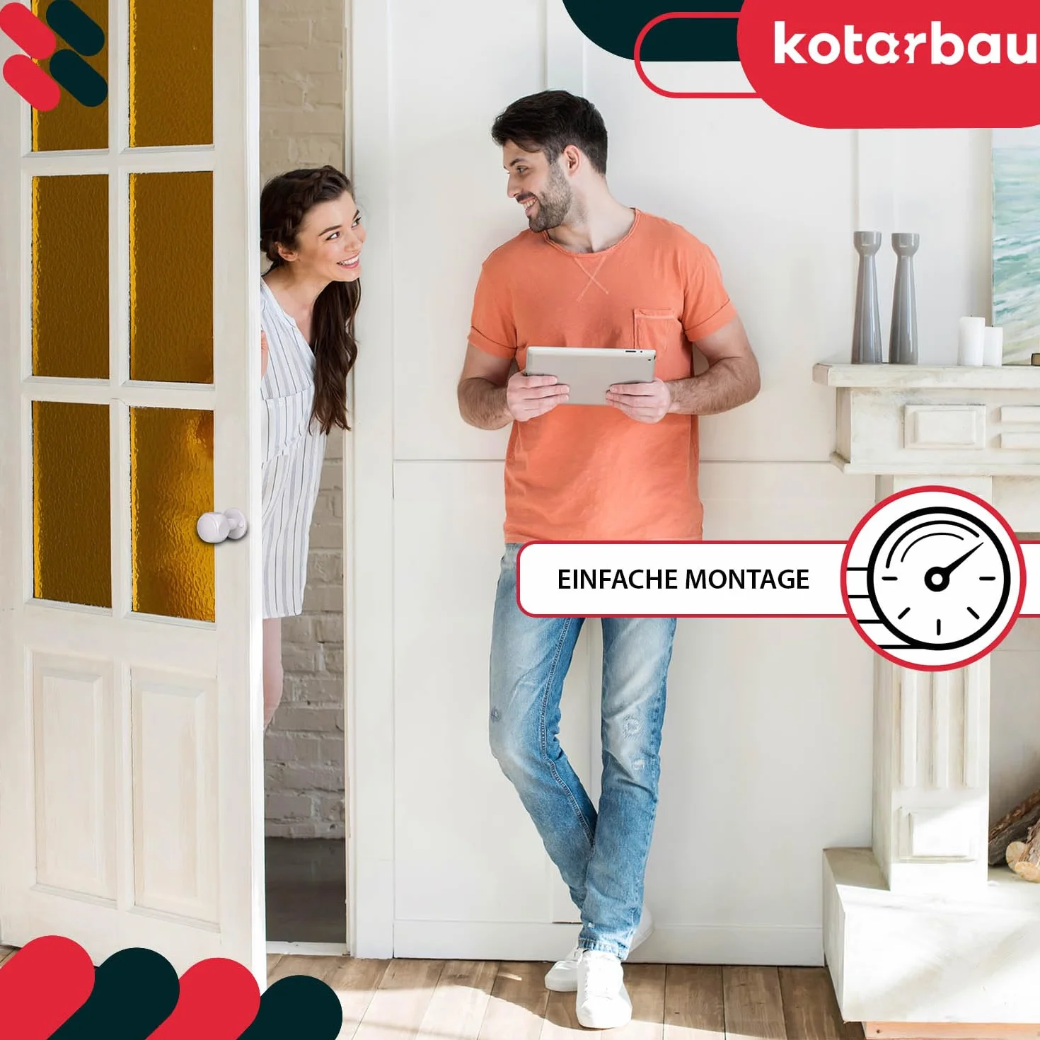 KOTARBAU® Gałka Drzwiowa Obrotowa Ruchoma Do Drzwi Wewnętrznych Aluminium Biała