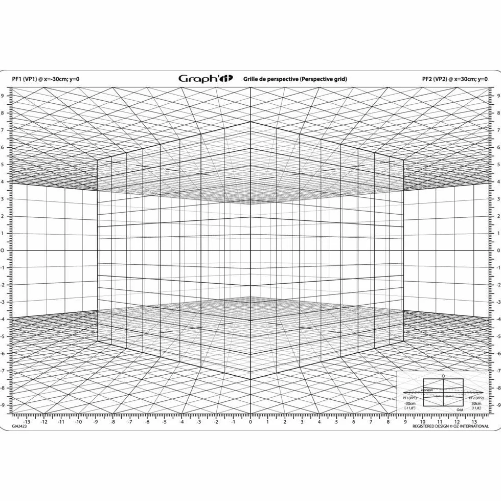 Graph'it Kratka dla perspektywy – model D "Kostka w ukośnej perspektywie"
