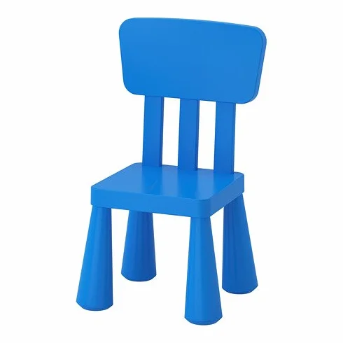 IKEA Mammut krzesło dziecięce z mocnego niebieskiego tworzywa sztucznego, 39 x 36 x 67 cm