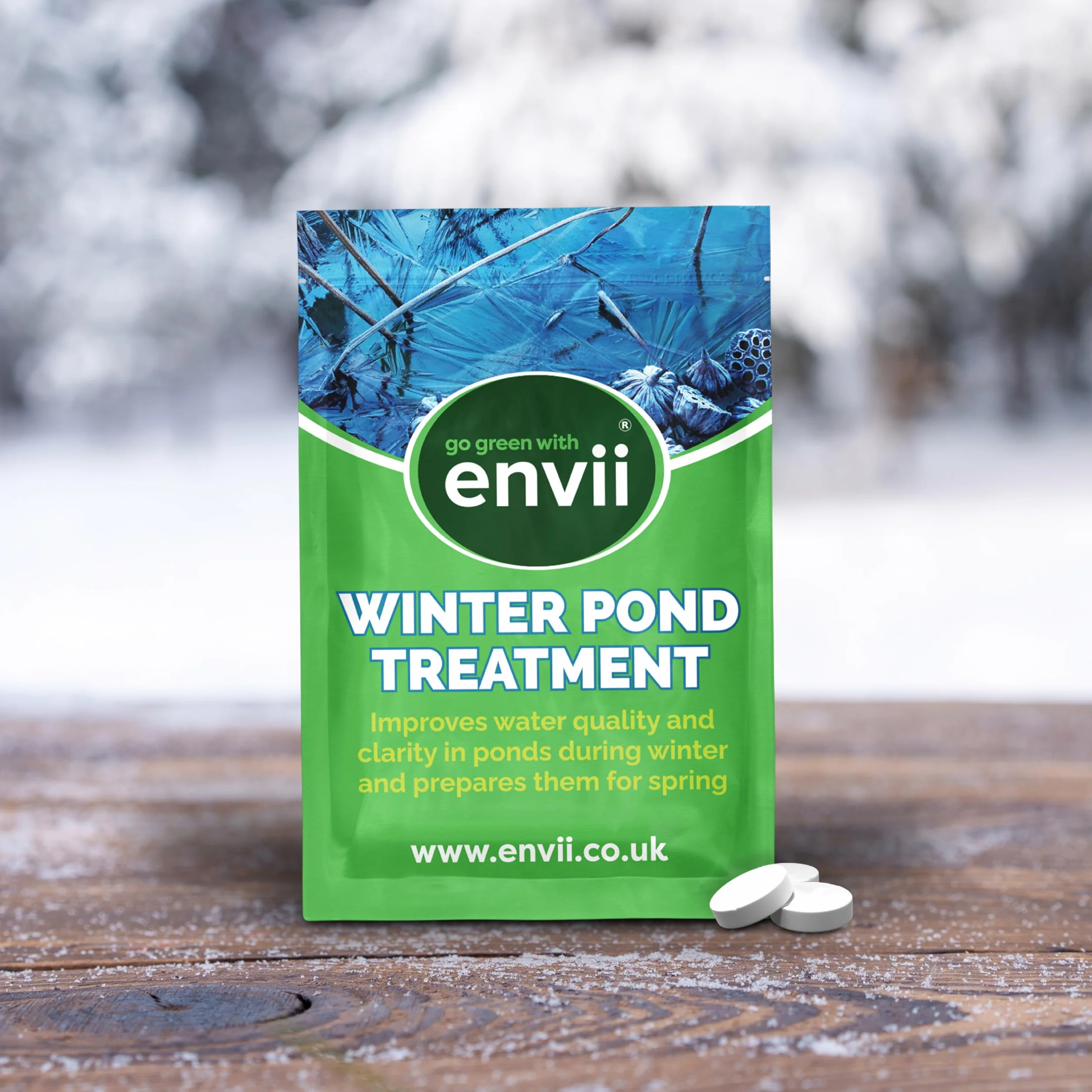 envii Winter Pond Treatment – leczenie stawu w zimie redukuje osady i poprawia przejrzystość wody – wystarcza na 45 000 litrów