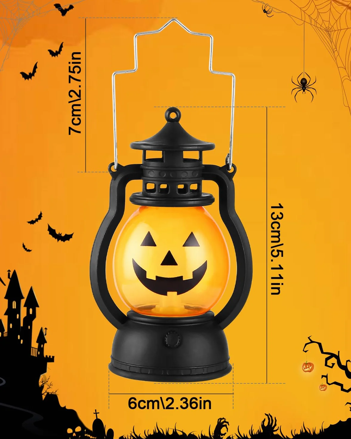 Latarnia dyniowa Halloween Lampa stołowa, Latarnia w stylu vintage, dynia, 6 szt, przenośne latarnie LED, dynia z różnymi akcentami, dekoracja na Halloween