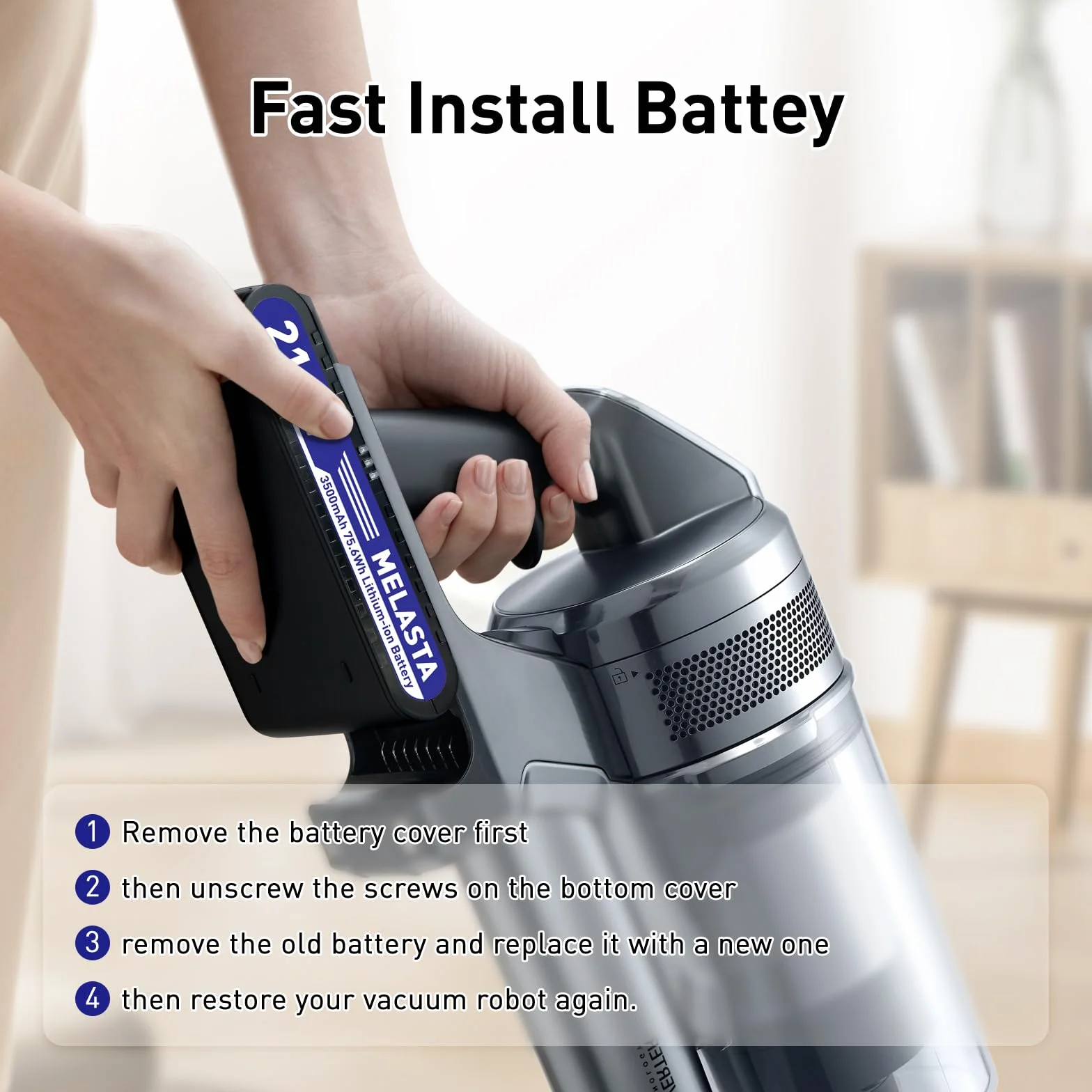 melasta Bateria VCA-SBT90 do Samsung JET75/JET90, 21,6 V 3500 mAh