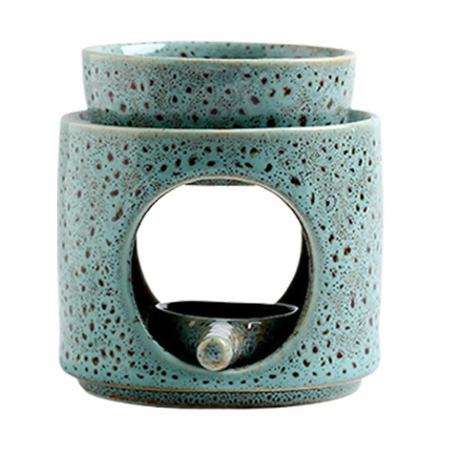 Ceramiczny ?wiecznik podgrzewacze, palnik olejowy niezb?dny topienia wosku, ?wiecznik zapachowy dyfuzor, wielofunkcyjny, bezpieczne u?ytkowanie, 100 ml, czarny/bia?y/zielony/szary do wystroju domu
