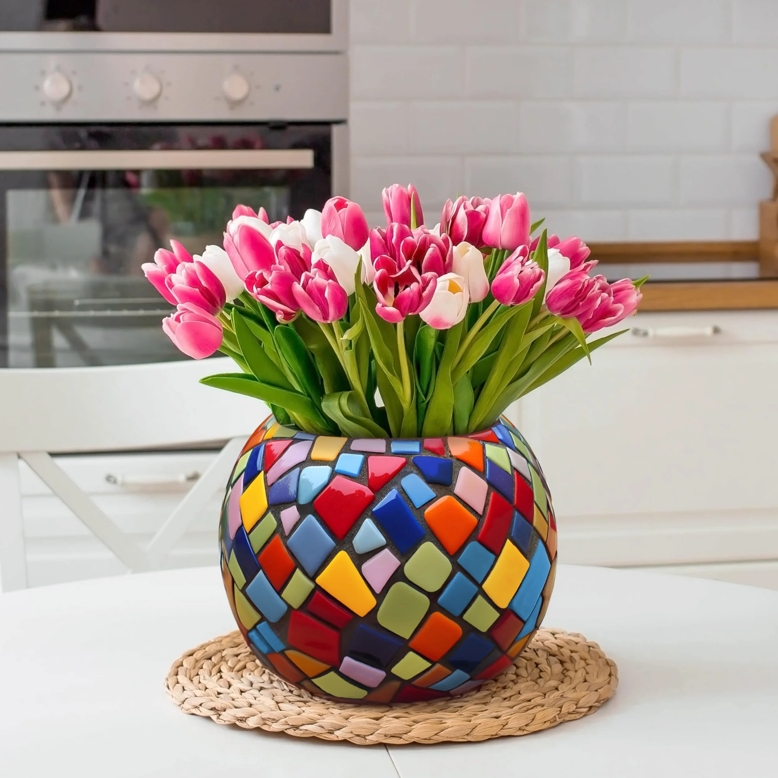 Winter Shore Płytki ceramiczne do mozaiki 450g [7 kolorów] - Zestaw mozaiki na dekoracje zewnętrzne, stoły, płytki chodnikowe, witraże, rękodzieło DIY - Wodoodporne płytki w nieregularnych kształtach