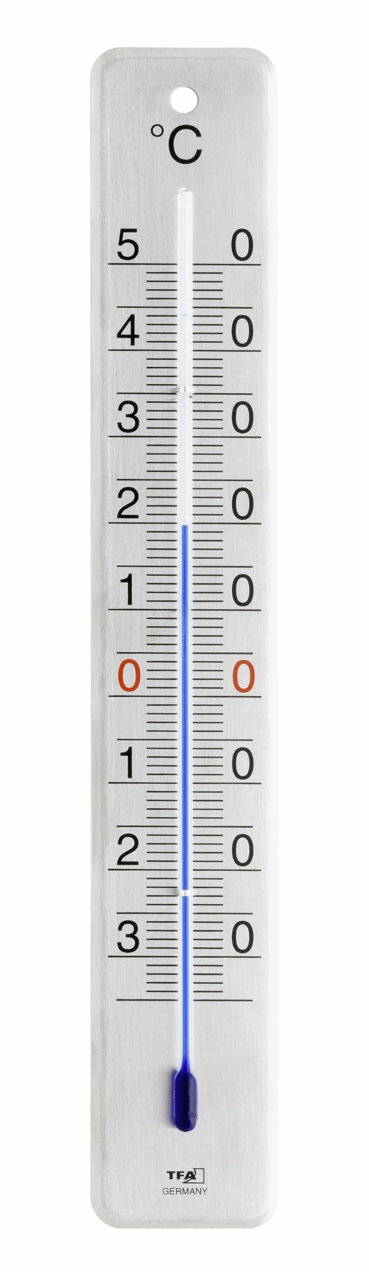 TFA Dostmann analogowy termometr wewnętrzny-zewnętrzny, stal szlachetna szczotkowana, 12.2046.61, srebrny