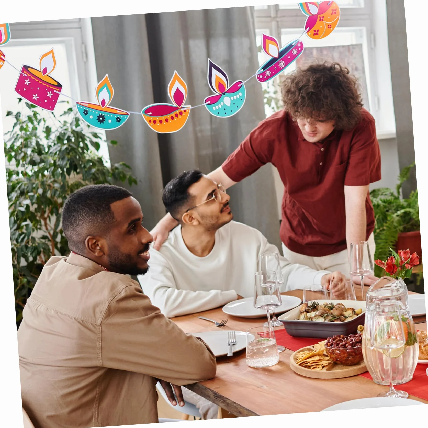 Happyyami Happy Diwali Banner z Papieru Do Dekoracji Ścian i Drzwi Przyjęcia Diwali Łatwy Zawieszeniu Trwały i Wielokrotnego Użytku Idealny Do Dekoracji Sali Lekcyjnej