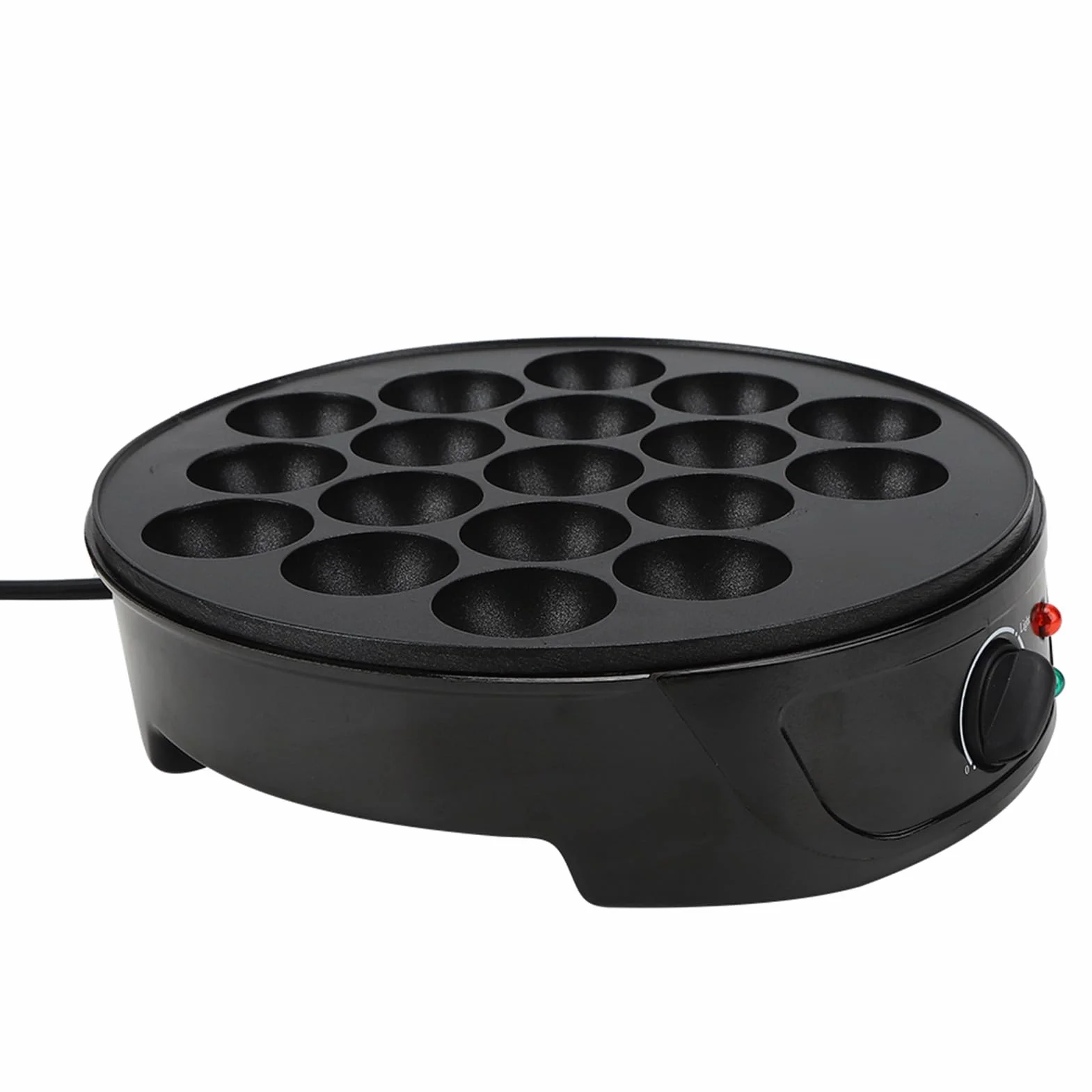 Elektryczna Maszyna Takoyaki 18 Okrągłych Foremek, Powłoka Nieprzywierająca, 750 W, Otwór 4 Cm