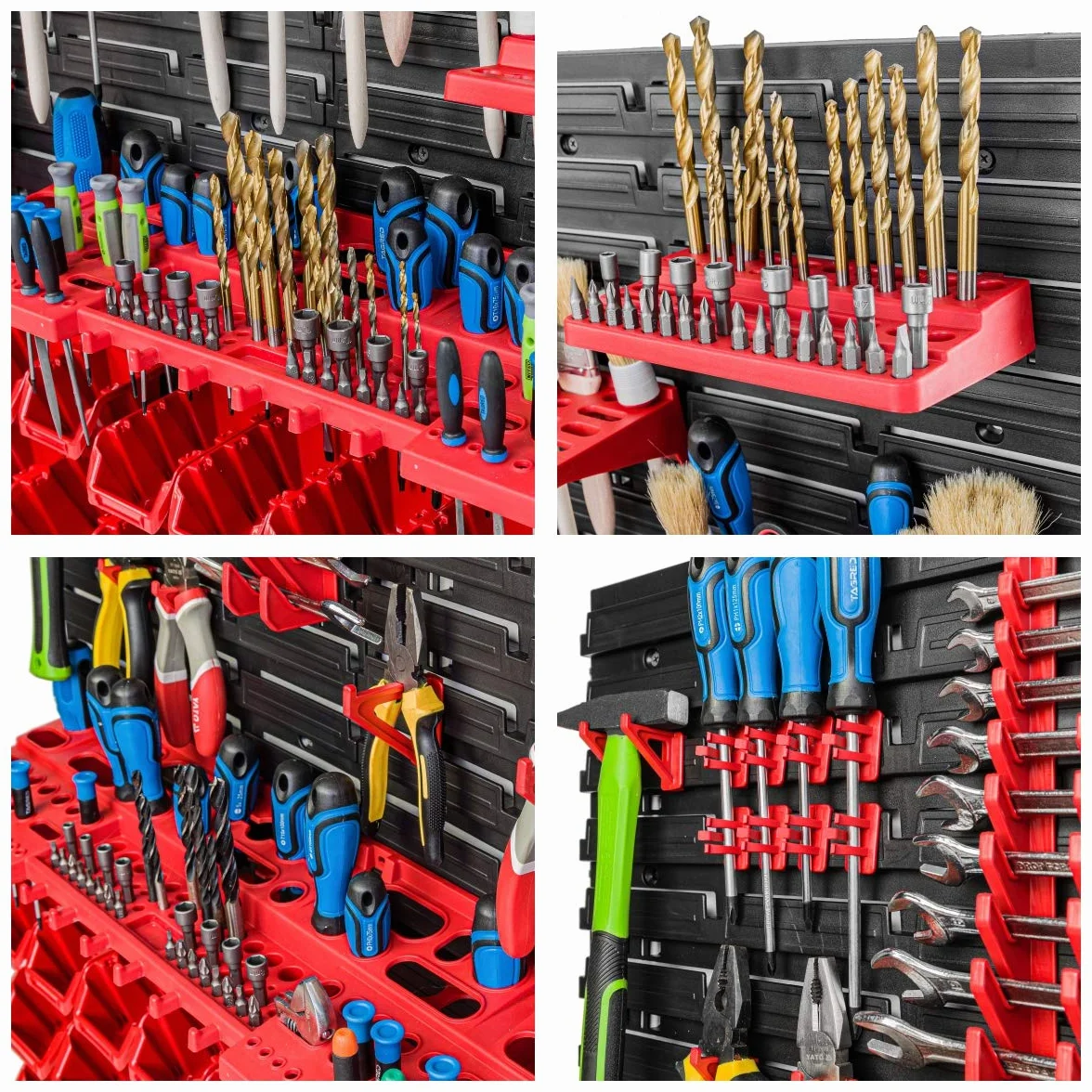 System magazynowy, regał warsztatowy | 117 x 78 cm | NPKL regał ścienny z pojemnikami do układania w stos – płyty ścienne, bardzo mocny, regał magazynowy, regał magazynowy, garaż (6)