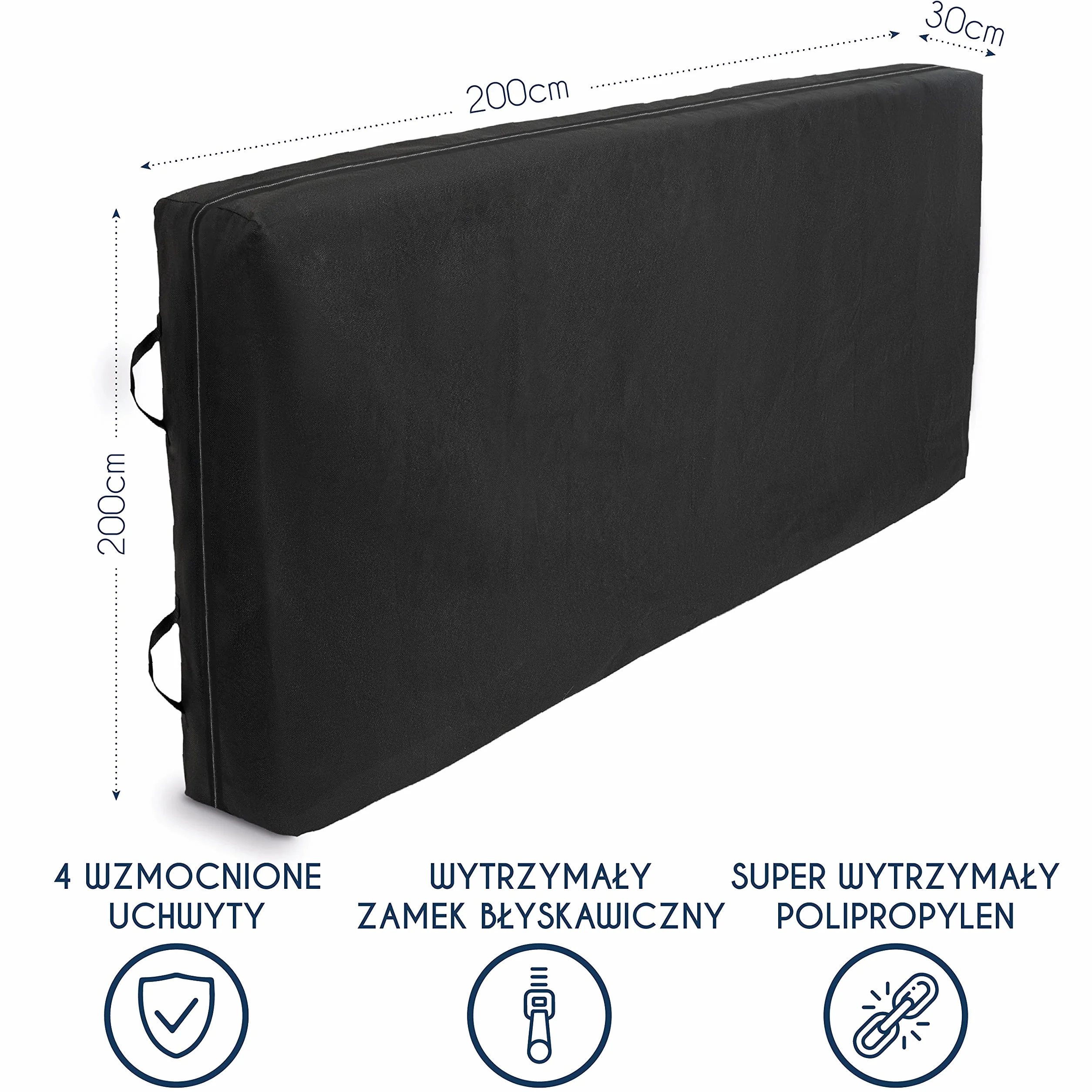 Pokrowiec na materac do przechowywania i przeprowadzki - Dla Materaca 200 X 200 (Dicke 30 cm) - 4 uchwyty i zamek błyskawiczny – kompleksowa ochrona materaca, wodoszczelna torba do przechowywania