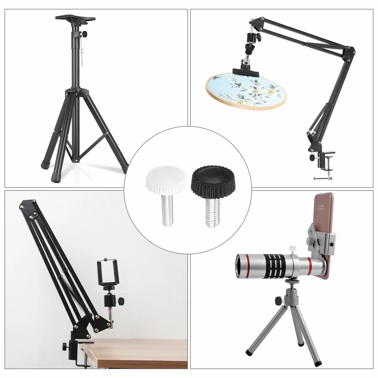 PATIKIL M4 x 8 mm, radełkowane śruby na kciuk, 20 sztuk, gwint zewnętrzny, okrągłe, zaciski, śruby, guziki, śruby ręczne, śruby montażowe, zamknięcia do oświetlenia, mebli, sprzętu, białe