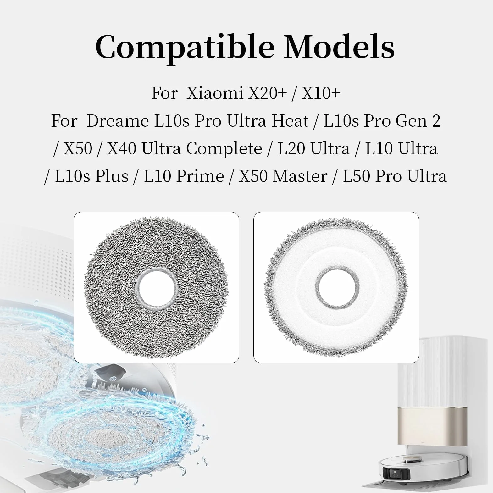 Ściereczki do Xiaomi X20+/X10+, Dreame L10s Ultra/L20 Ultra/L10s Pro Ultra Heat/L10s Pro Gen 2/Matrix10 Ultra/L40 ultra/X50/X40 Ultra Complete/X50 Master/L50 Pro Ultra/L10 Prime części zamienne