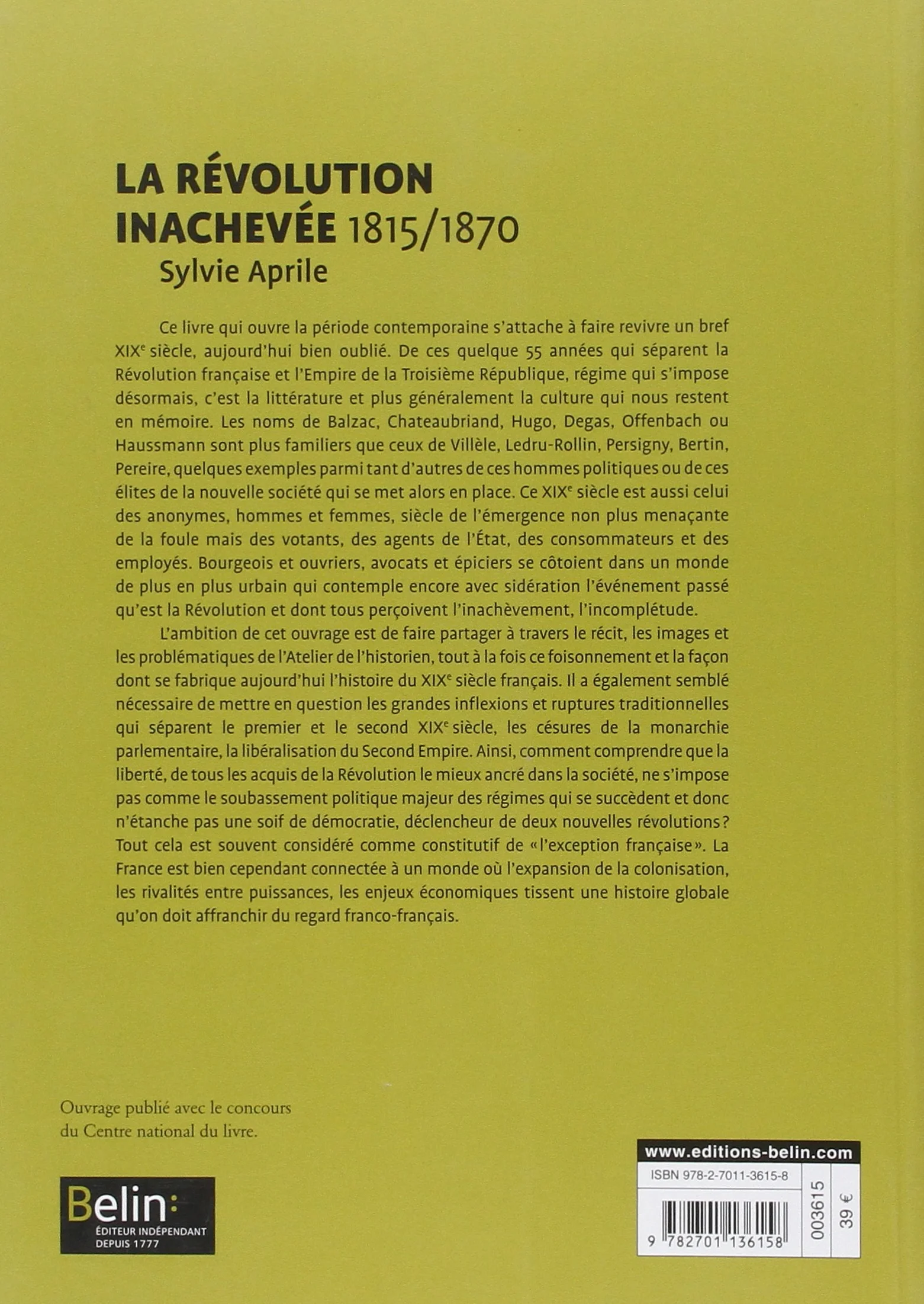 La révolution inachevée: 1815-1870