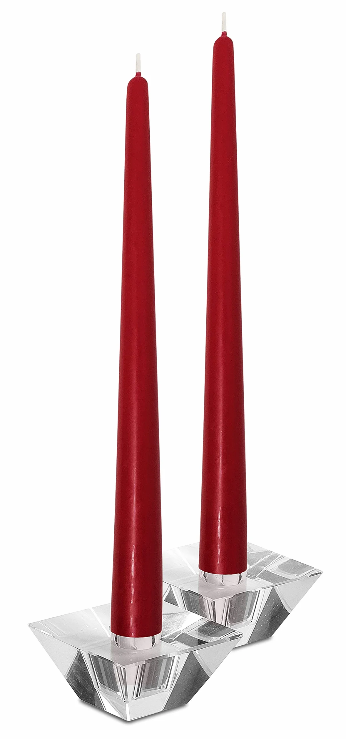 Hyoola Stożkowe Świece Dekoracyjne – Świece Stożkowe – Świeczka Bezzapachowa – Świece Niekapiące – Eleganckie Świece Ozdobne 25 cm, Wiśniowy - 12 Sztuk - Czas Spalania 8 Godzin