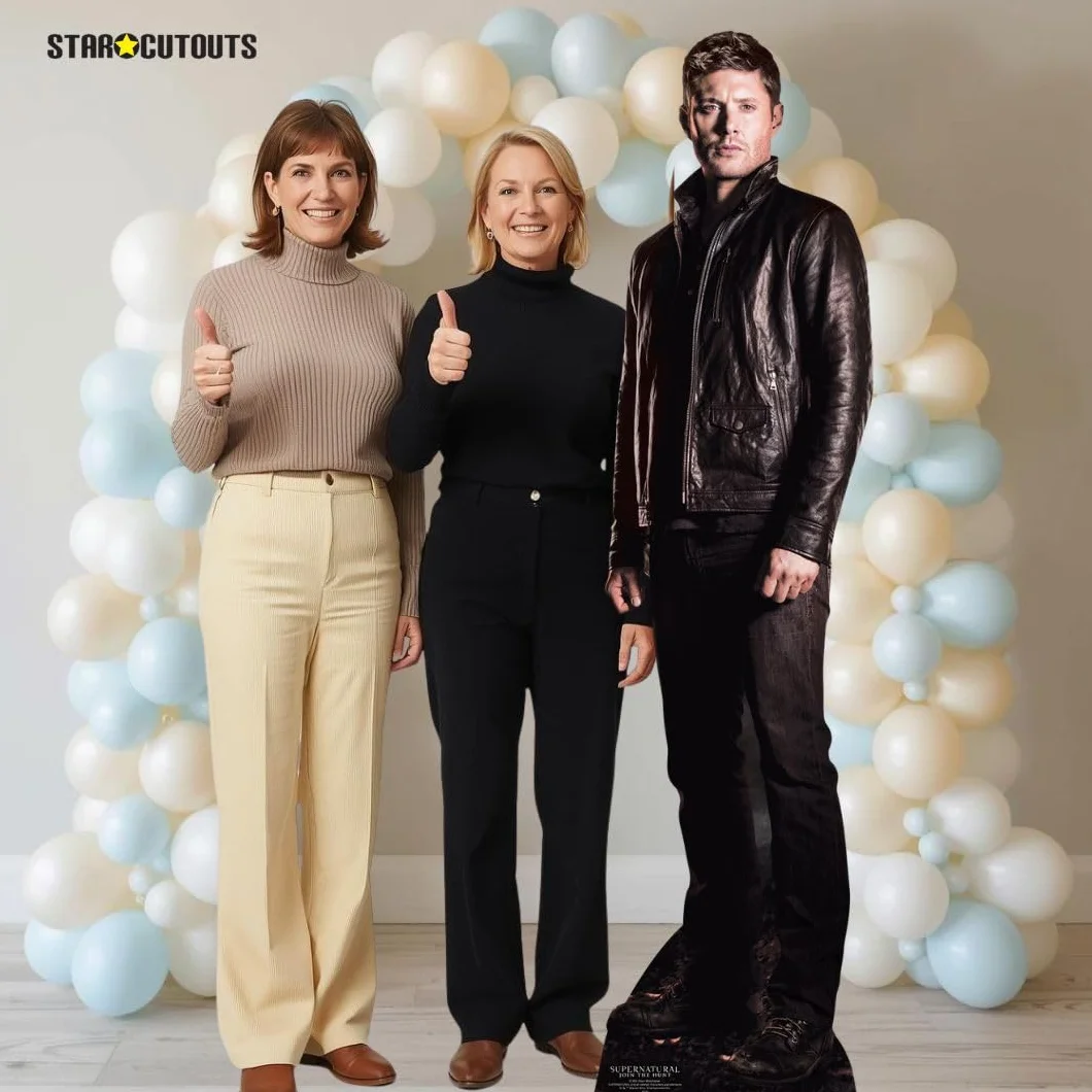 Star Cutouts Ltd SC983 wycięcia w gwiazdki Dean Winchester Hunter Supernatural Life Size Kartonowe wycięcie z mini blatem, wielokolorowe, 188 x 46 x 188 cm