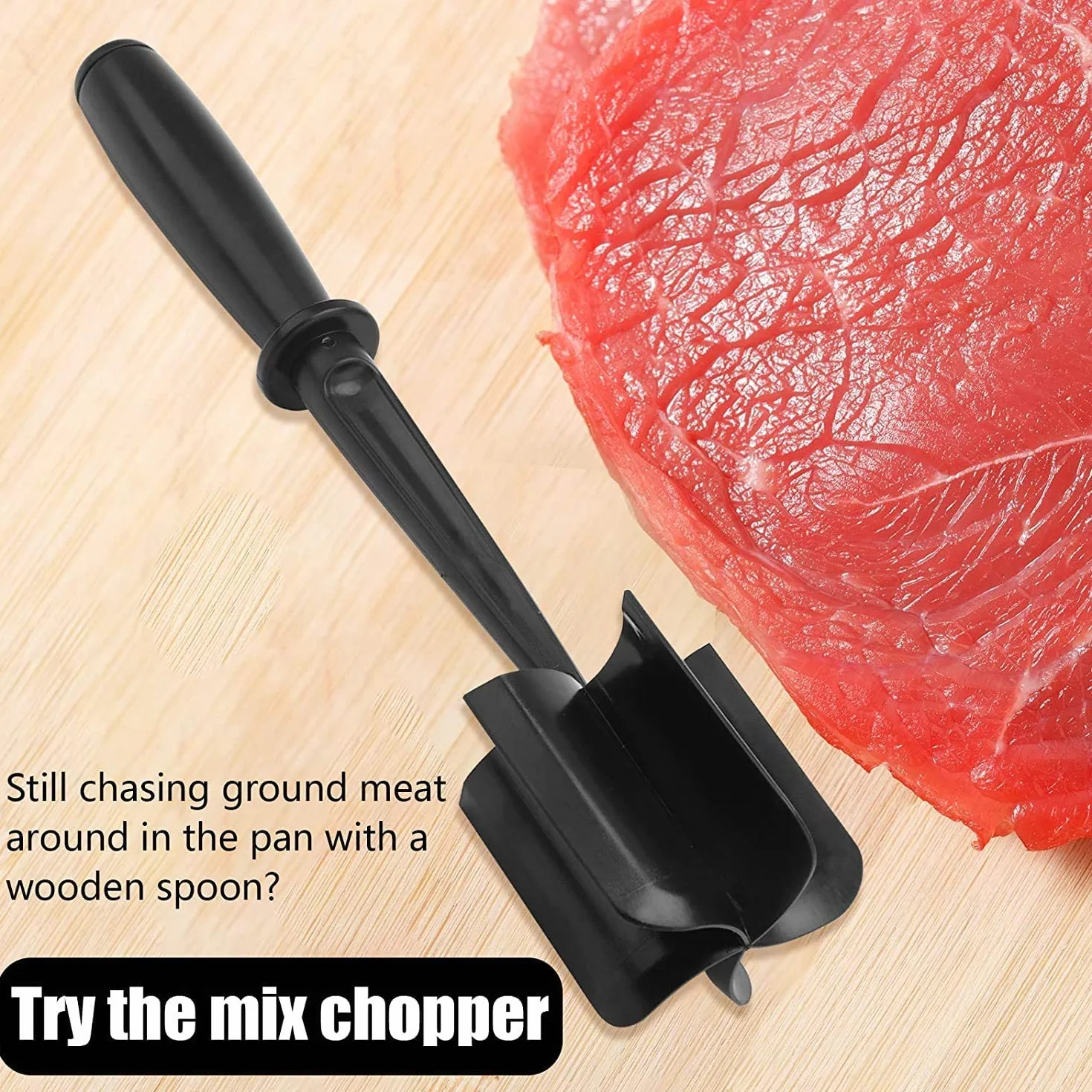 Kitchen Aid 5-Blade Ground Beef Chopper Nylon Non-Stick Meat Mincer