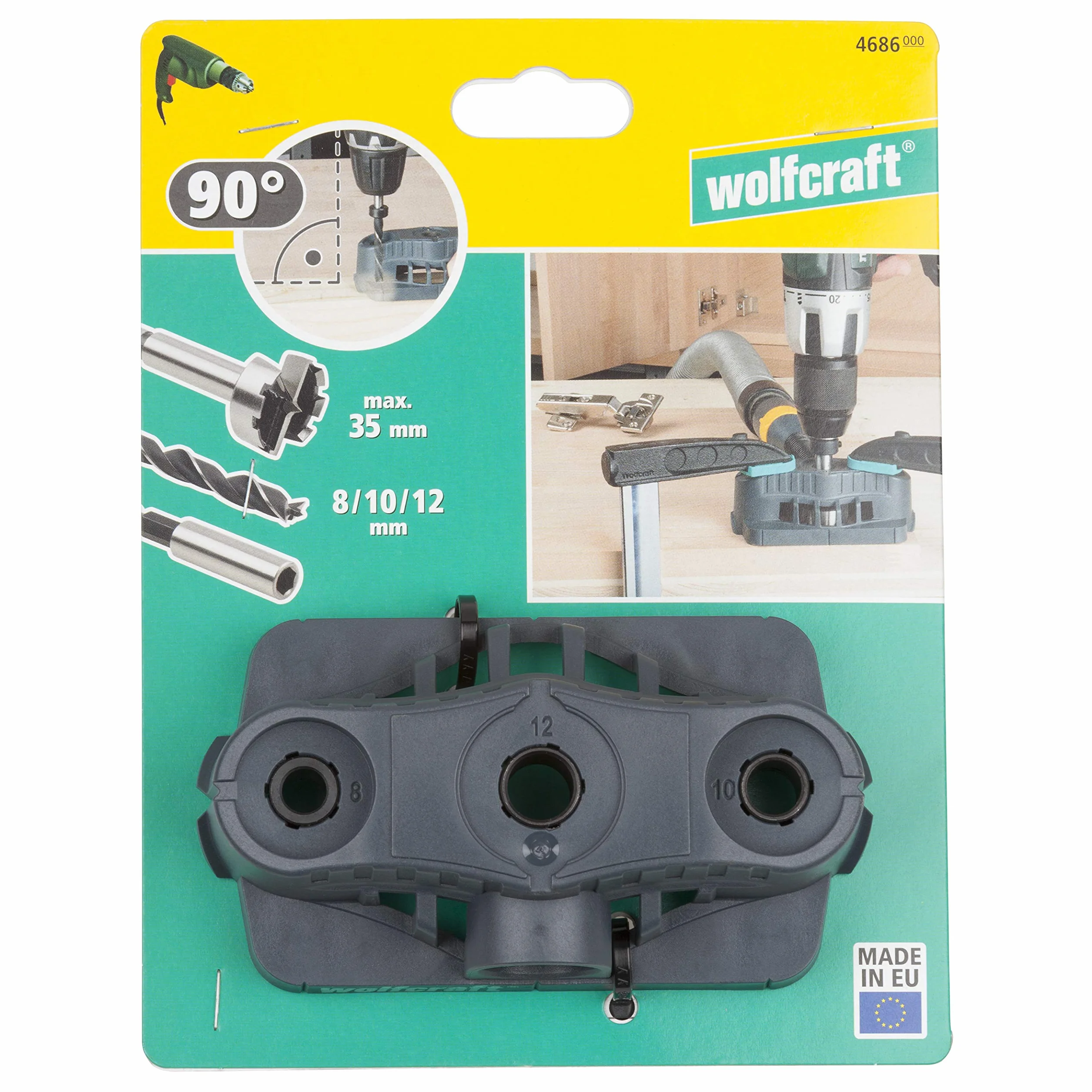 wolfcraft Przenośna przystawka wspomagająca wiercenie I 4686000 I Do dokładnego wiercenia pod kątem 90°