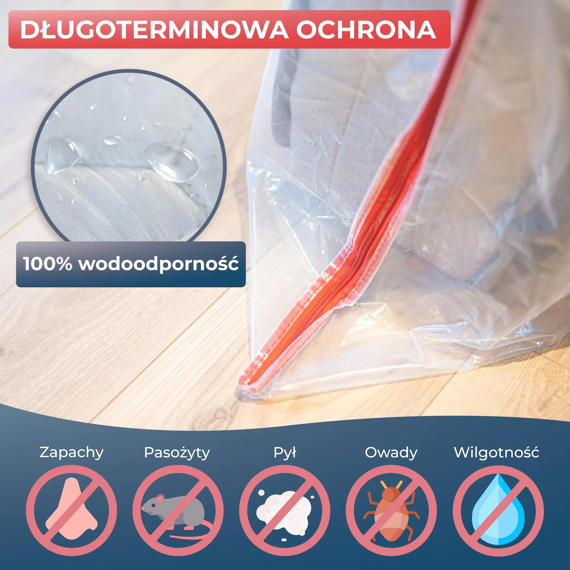 WRAPPYBAG – Plastikowy pokrowiec ochronny na materac – Wodoodporna i odporna na rozdarcie torba do przechowywania – do przenoszenia, przechowywania i transportu (160x200cm)