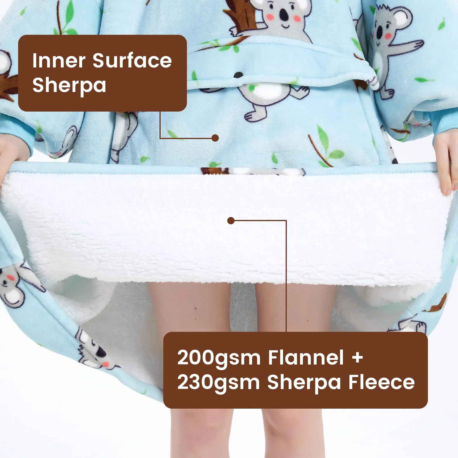 Wenlia Ponadwymiarowy koc z kapturem bluza dla kobiet, nadruk flanelowy koc sherpa, duża kieszeń, super miękka, ciepła, przytulna, gruba bluza z kapturem, jeden rozmiar, pasuje do wszystkich - prezent