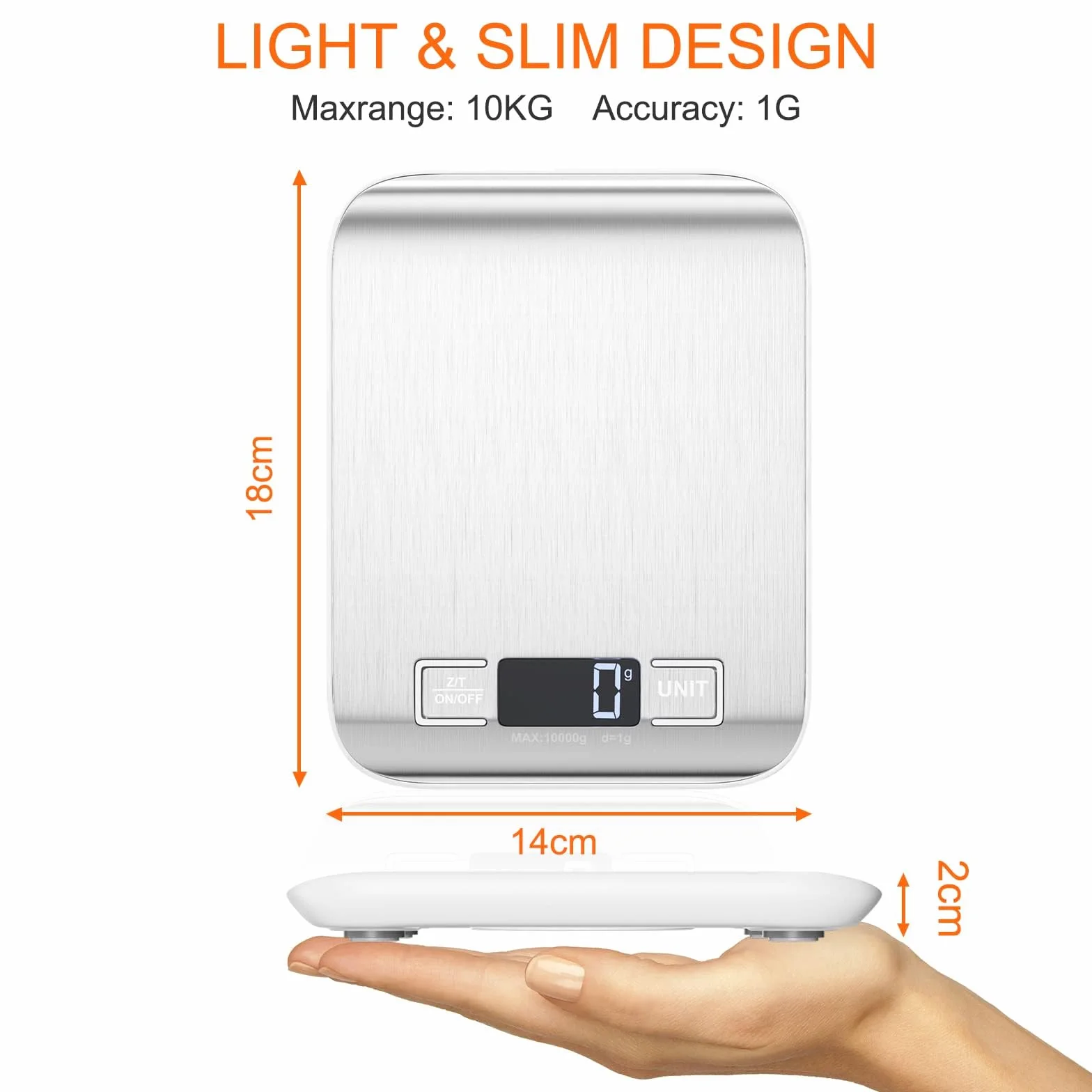 Fousenuk Waga kuchenna elektroniczna 10 kg 1 g