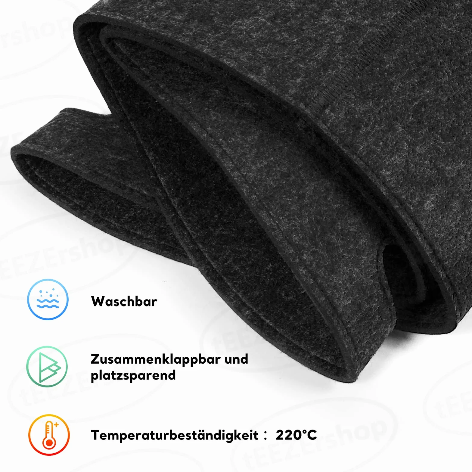 XXL Filcowy Kosz Na Drewno Kominkowe 60 x 40 x 30 cm - Bardzo Gruby 5 mm, Składany, Udźwig 60 kg, Torba Na Gazety, Ubrania (Ciemnoszary)