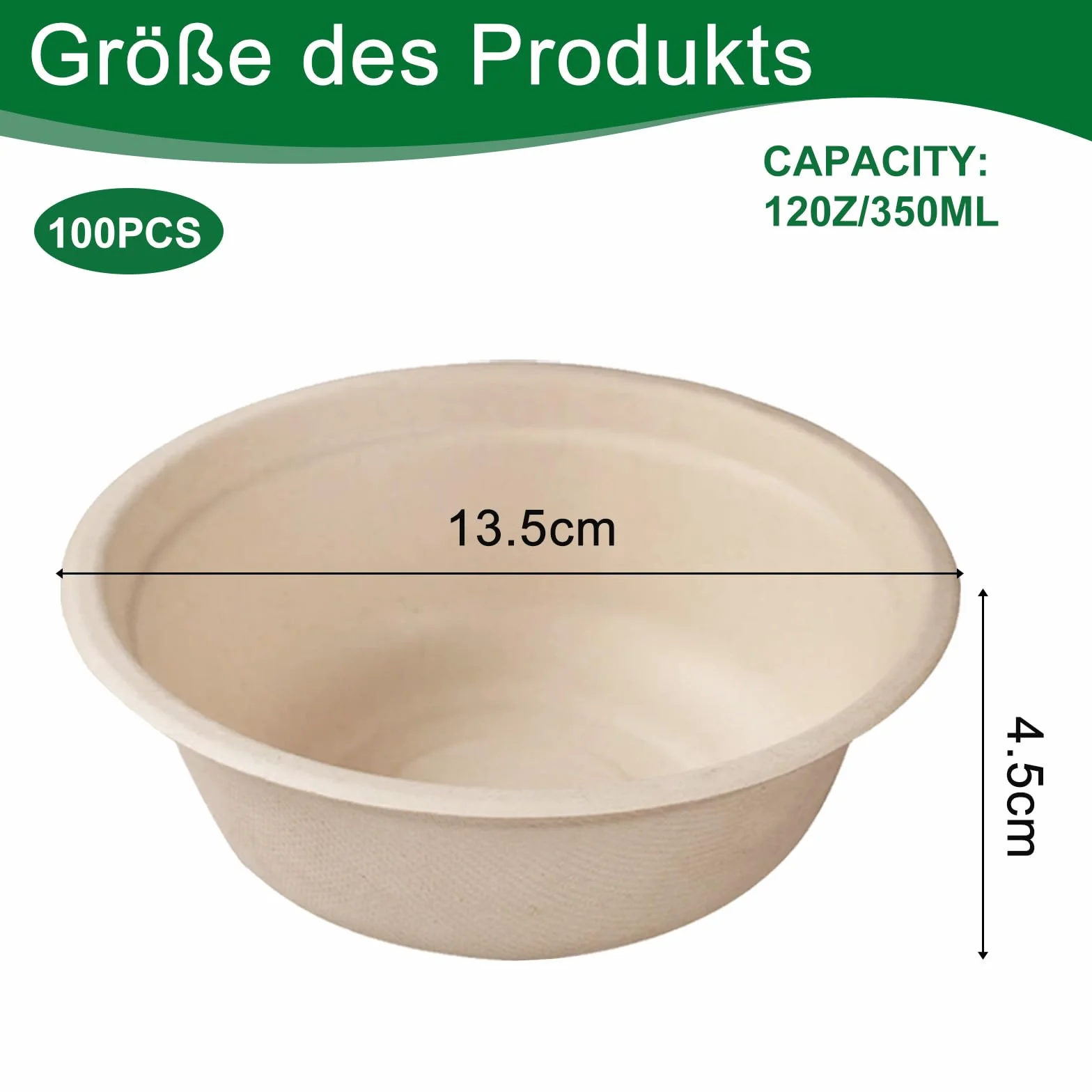 Ekologiczne miski zupa 350 ml z trzciny cukrowej 100 sztuk