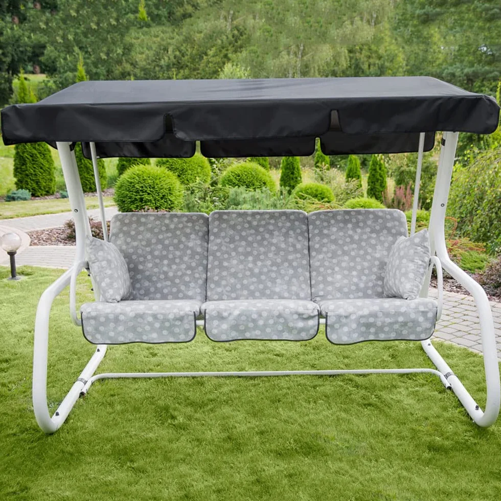 PATIO Dach przeciwsłoneczny do huśtawki Hollywood, Rimini/Venezia, 228 x 126 cm, zapasowy dach do huśtawki ogrodowej, z poliestru, czarny