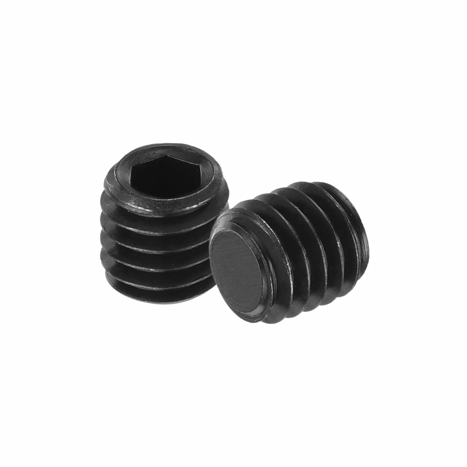 QUARKZMAN 20 sztuk wkrętów z łbem sześciokątnym z łbem sześciokątnym, M6 x 6 mm, ze stali stopowej, łeb sześciokątny, zestaw śrub płasko-punktowych do klamek drzwi, naprawa lamp, kolor czarny