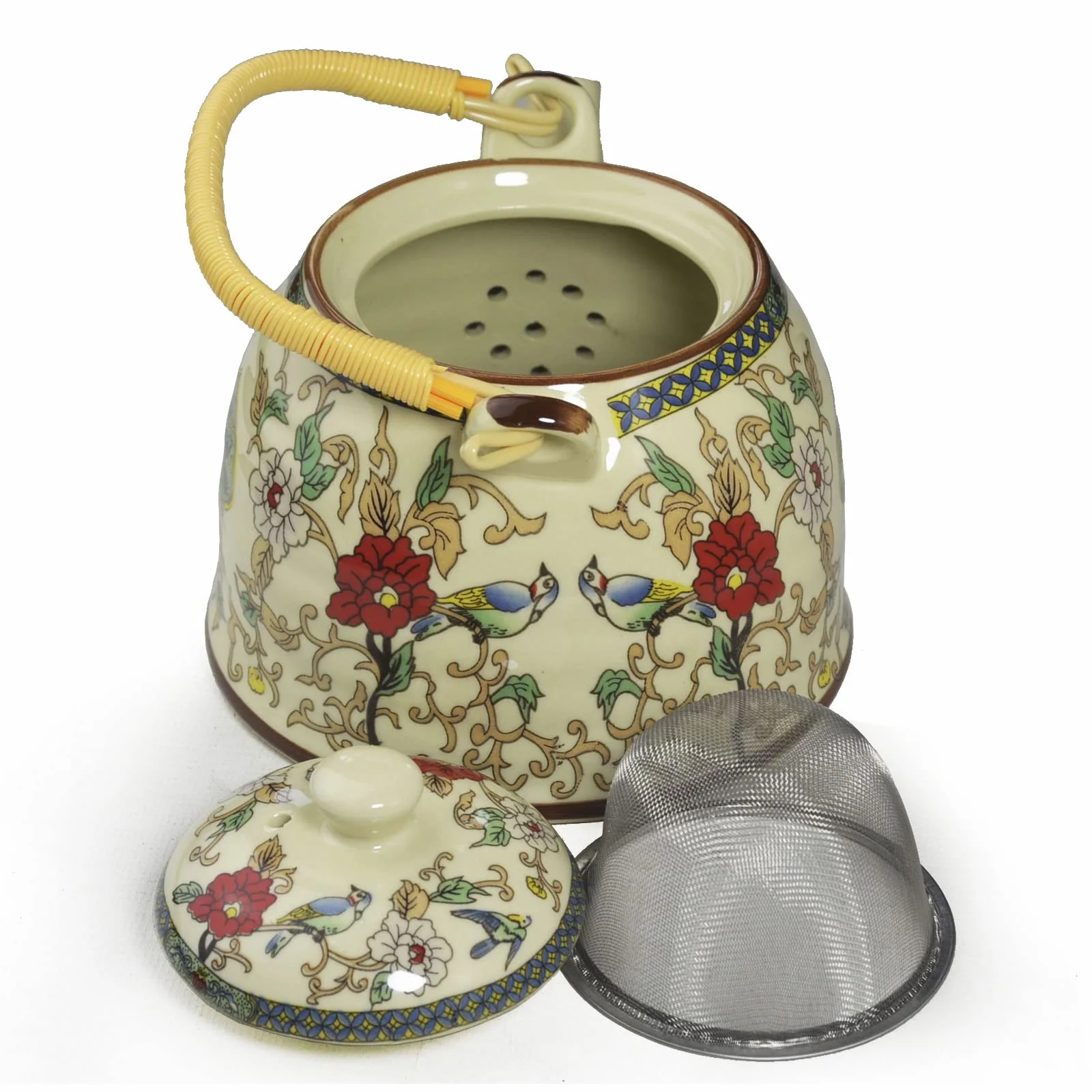Porcelanowy czajniczek zestaw do herbaty 1 czajniczek 6 filiżanek, dzbanek do herbaty kawy czajnik ceramiczne prezenty dekoracja stołu (zestaw 850 ml garnek + kubki 170 ml) kolor)