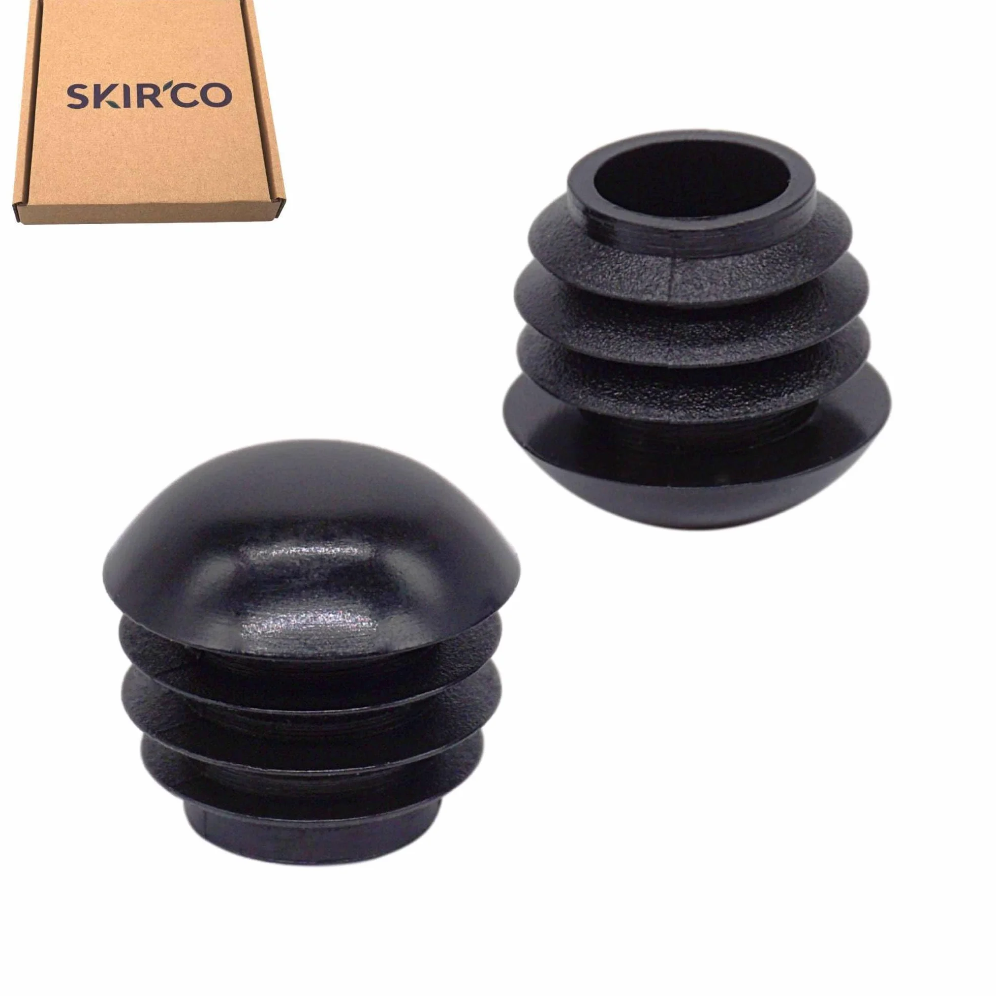 SKIR'CO (10 szt.) Okrągłe wkładki rurowe 16 mm, zatyczki do słupków ogrodzeniowych, czarne plastikowe zaślepki do rur, czarne RAL 9005 kolor