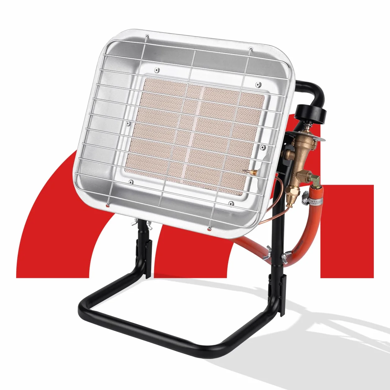 MalTec Gazcamp grzejnik gazowy na butelkę, stojący 4,5 kW, wąż gazowy, regulator ciśnienia gazu