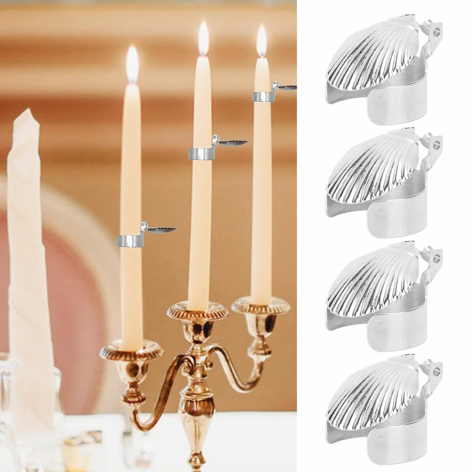 4 szt. Tłumika do świec, Automatyczna Gaśnica do świec, Automatyczna Zatyczka do Gaszenia Knota świecy, Osłona Zabezpieczająca Knot do świecy Tłumik Płomieni do Bezpiecznego