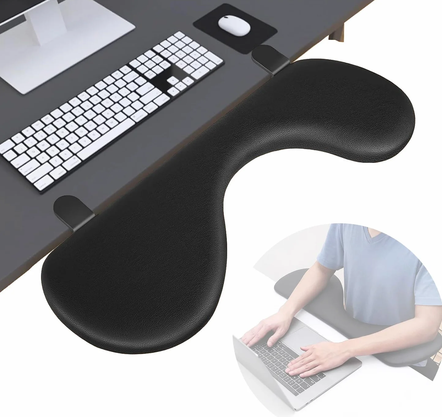 Składane przedłużenie biurka, podłokietnik 68 cm, ergonomiczna skóra pod pachami, wyściółka na nadgarstki i łokcie, do domu i biura, łatwe pisanie i łagodzenie bólu