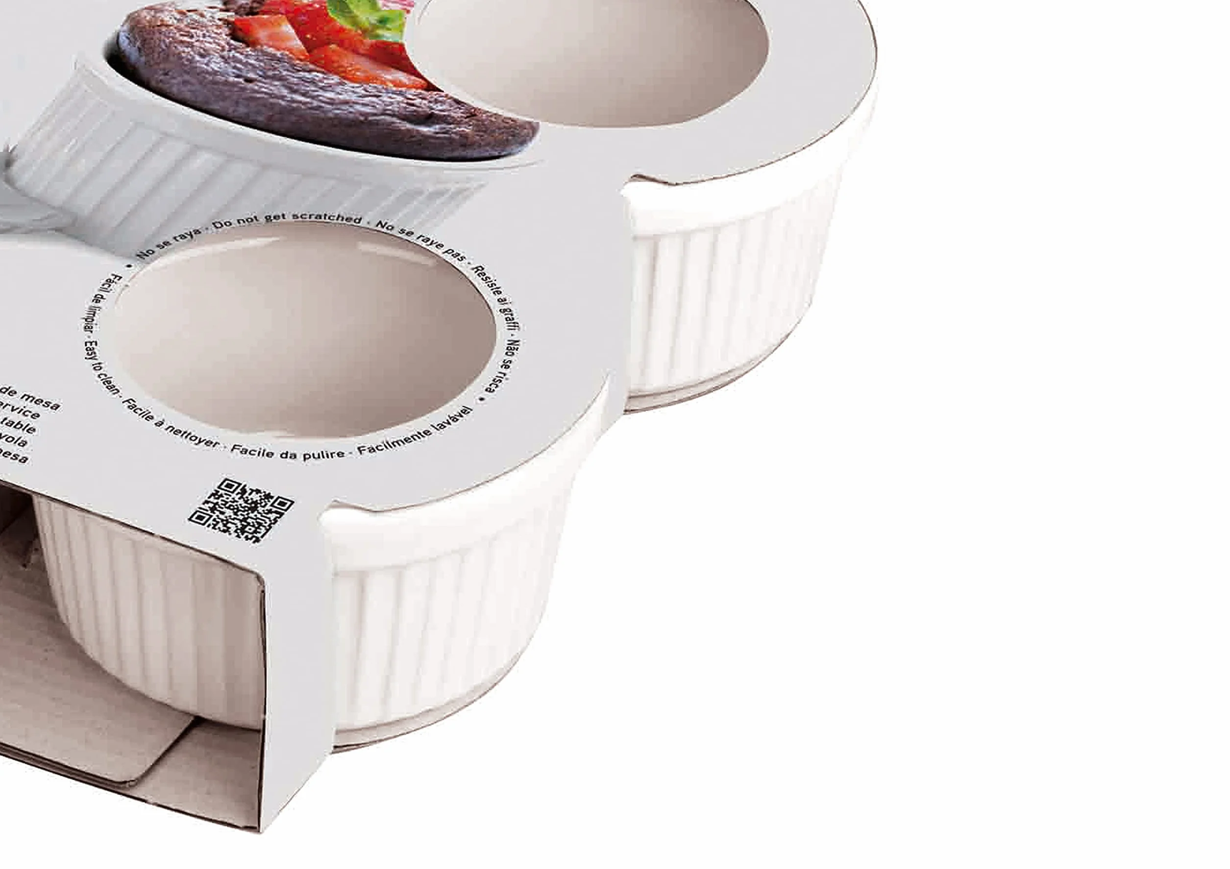 ibili zestaw 4 ramekin 9 cm, porcelana, biała, jeden rozmiar