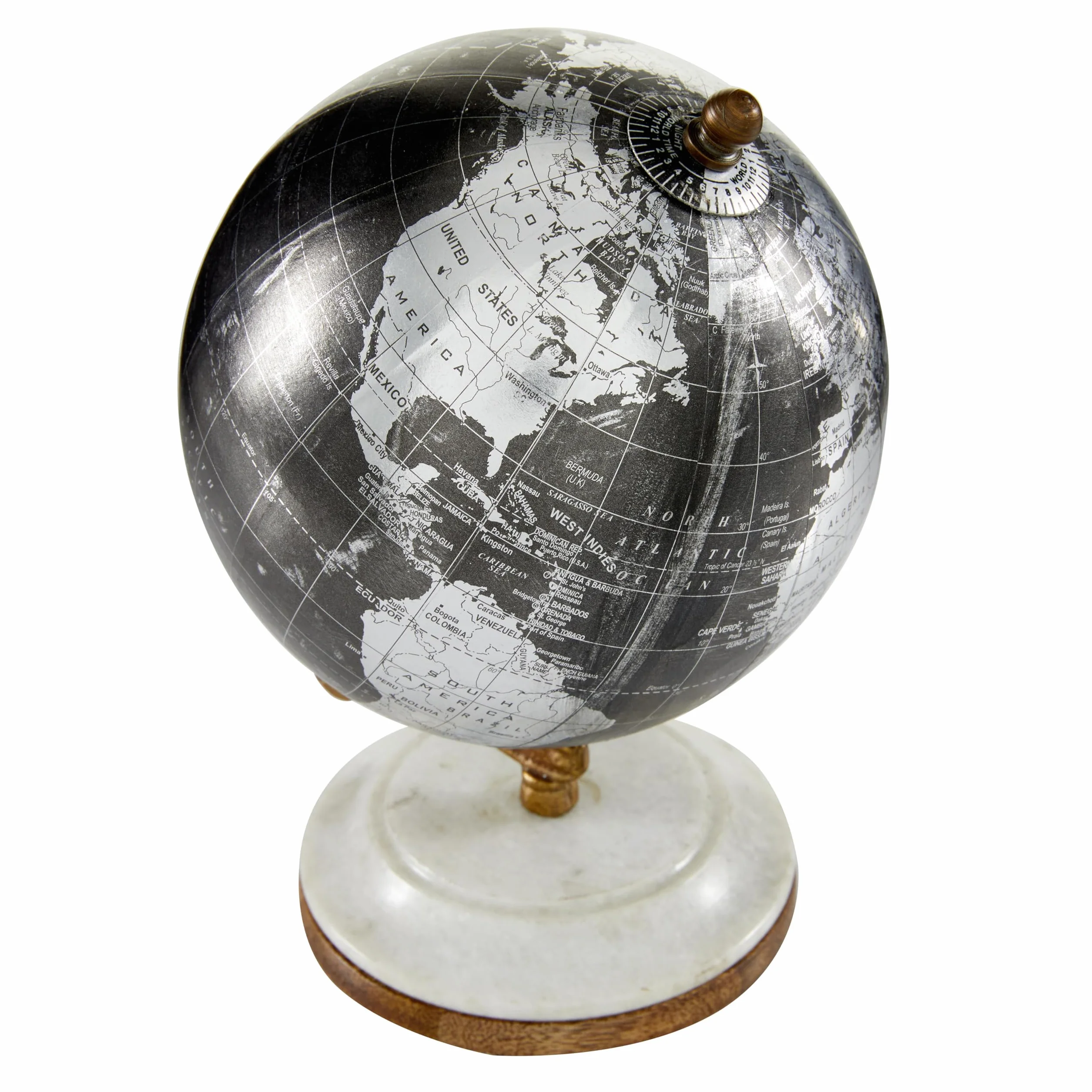 Deco 79 Edukacyjna, geograficzna, nowoczesna dekoracja biurka - do szkoły, domu i biura, czarna, 15 cm dł. x 12,7 cm szer. x 20 cm wys