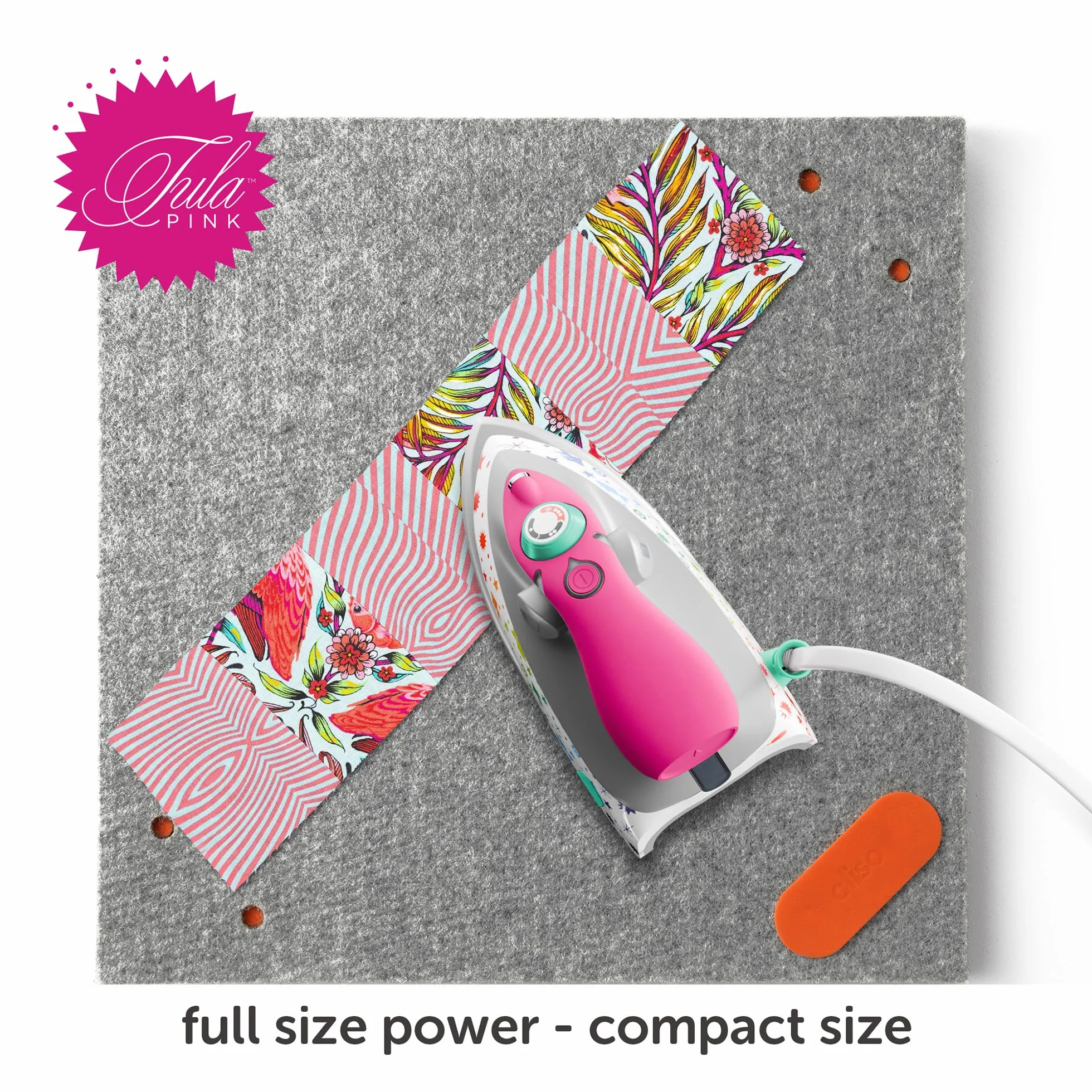 Projekt oliso M3Pro Textile Compact Fabric Żelazko parowe z podstawką na gorące żelazko Solemate, Tula Pink