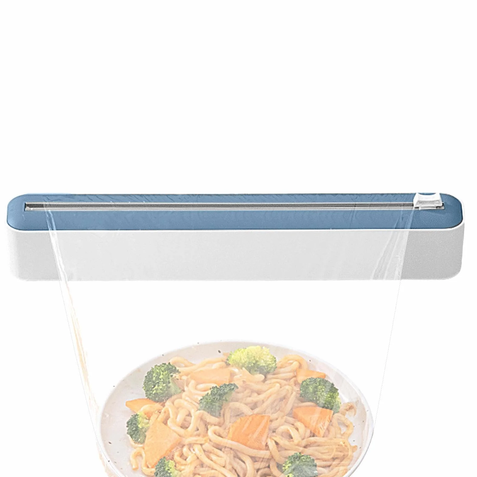 Cling Wrap Dispenser Kitchen Drawer Storage Organizer Quick Slide Film Cutter Magnetic Lid