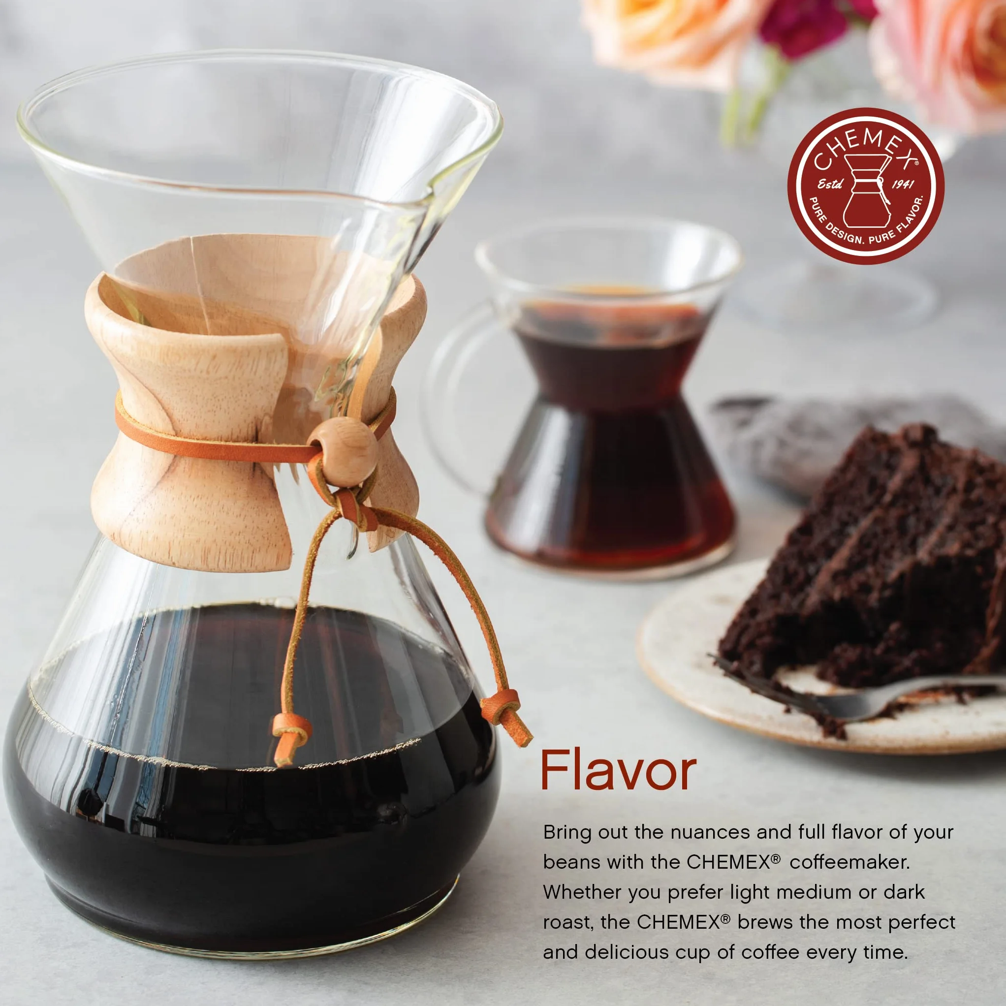 Chemex Classic Ekspres do kawy ze szkła do nalewania 8 filiżanek